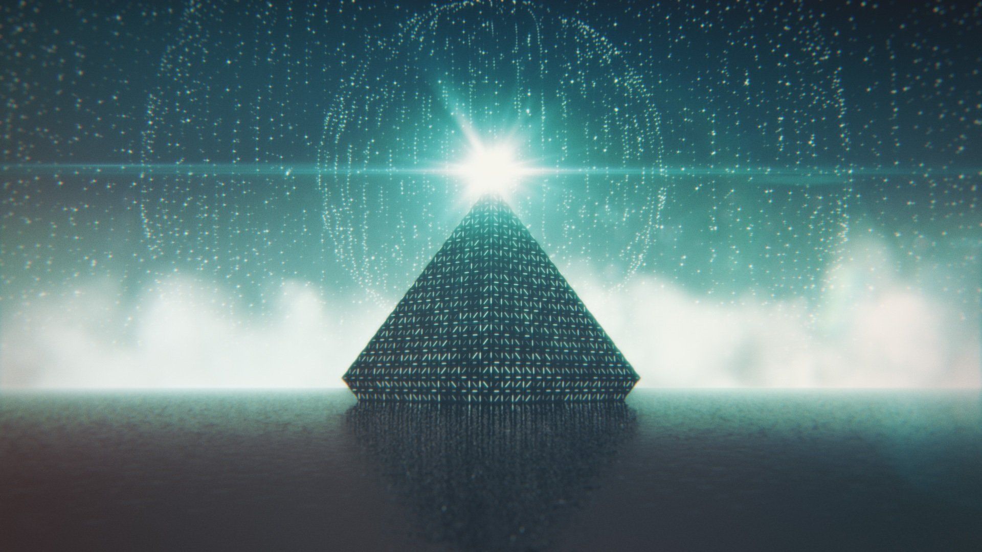 Piramide aliena luminosa notturna, 1920x1080 1080p, Desktop