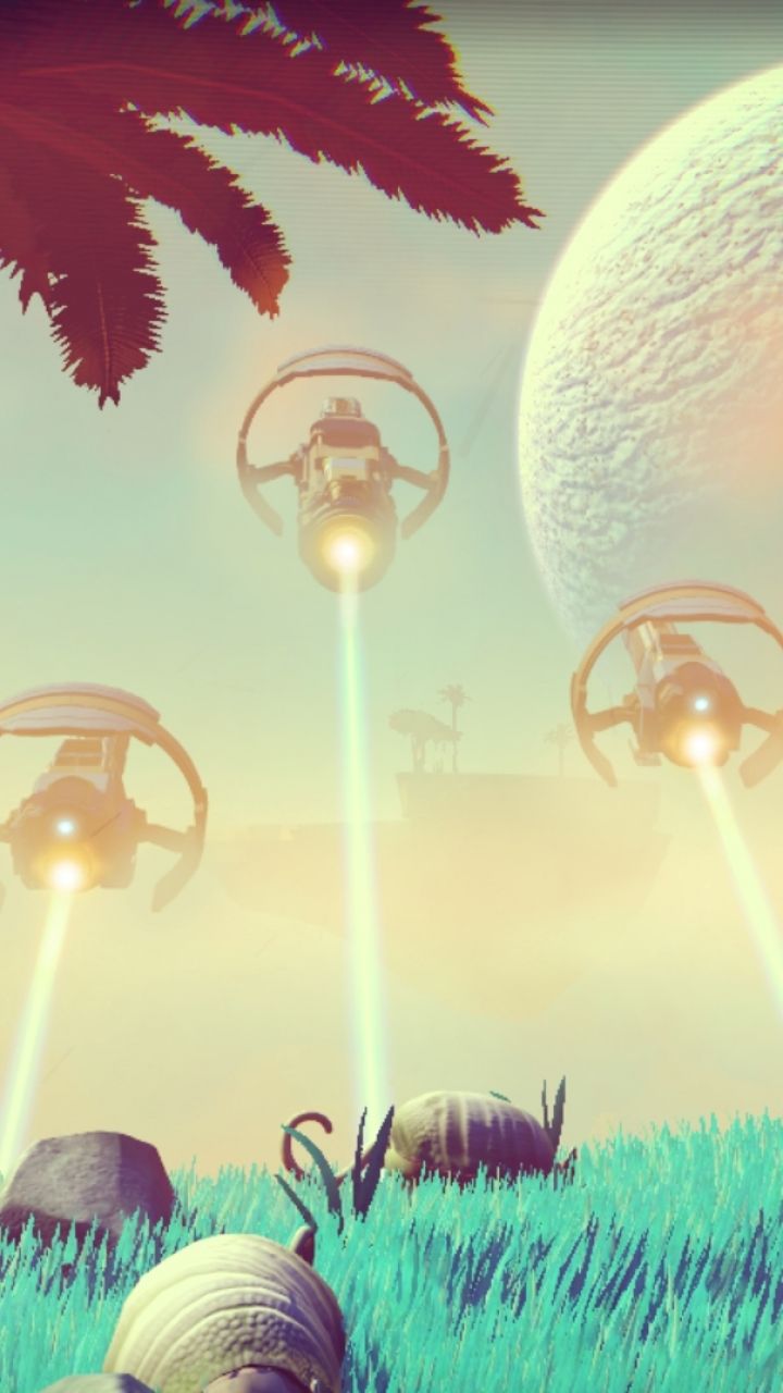 No Man's Sky navi aliene pianeta, 720x1280 Verticale, Mobile