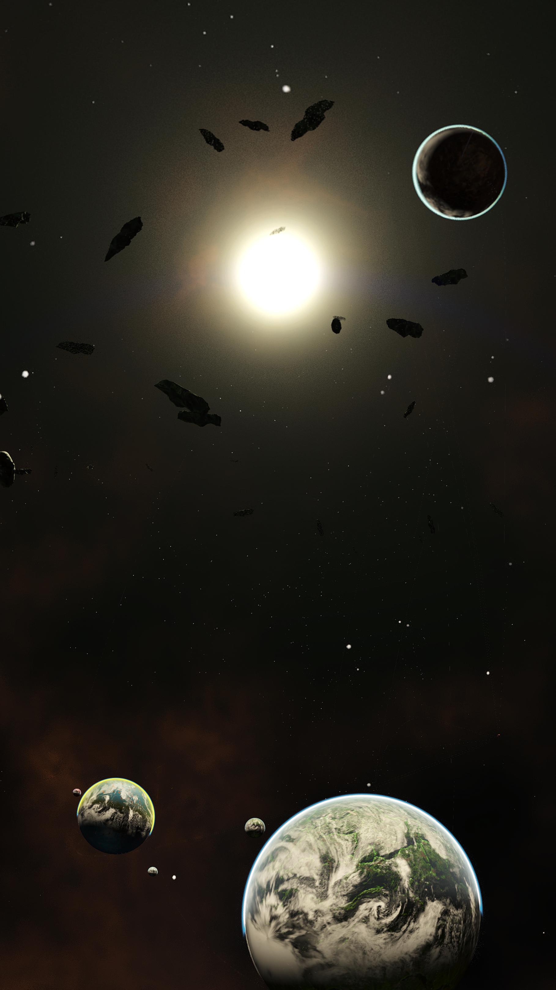 Pianeti e astronavi nello spazio, 1818x3232 Verticale, Xiaomi