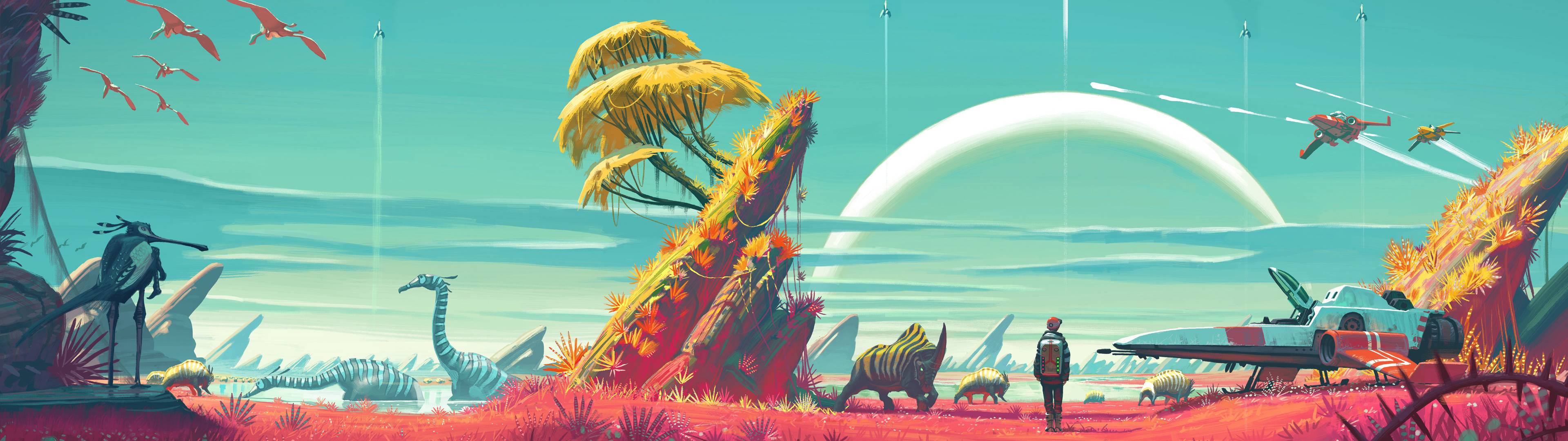 Paesaggio alieno No Man's Sky, 3840x1080 21:9, Ultrawide