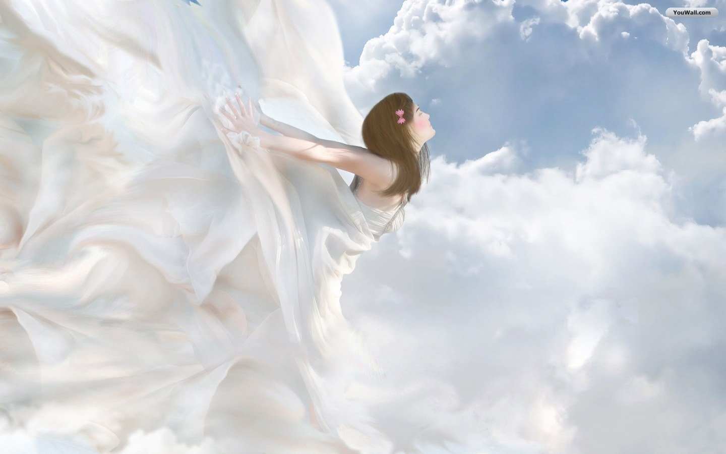 Angeli con ali, notte, 1920x1200 Full HD+ WUXGA, Desktop