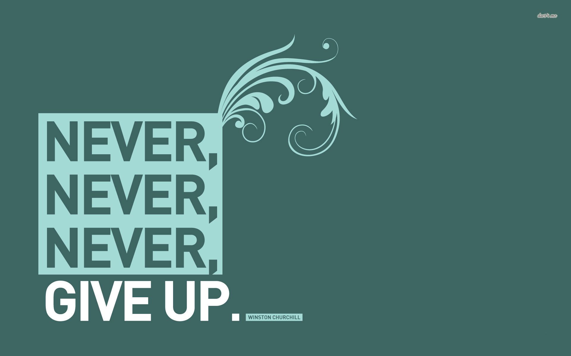 Never Give Up tipografia verde, 1920x1200 WUXGA, PC