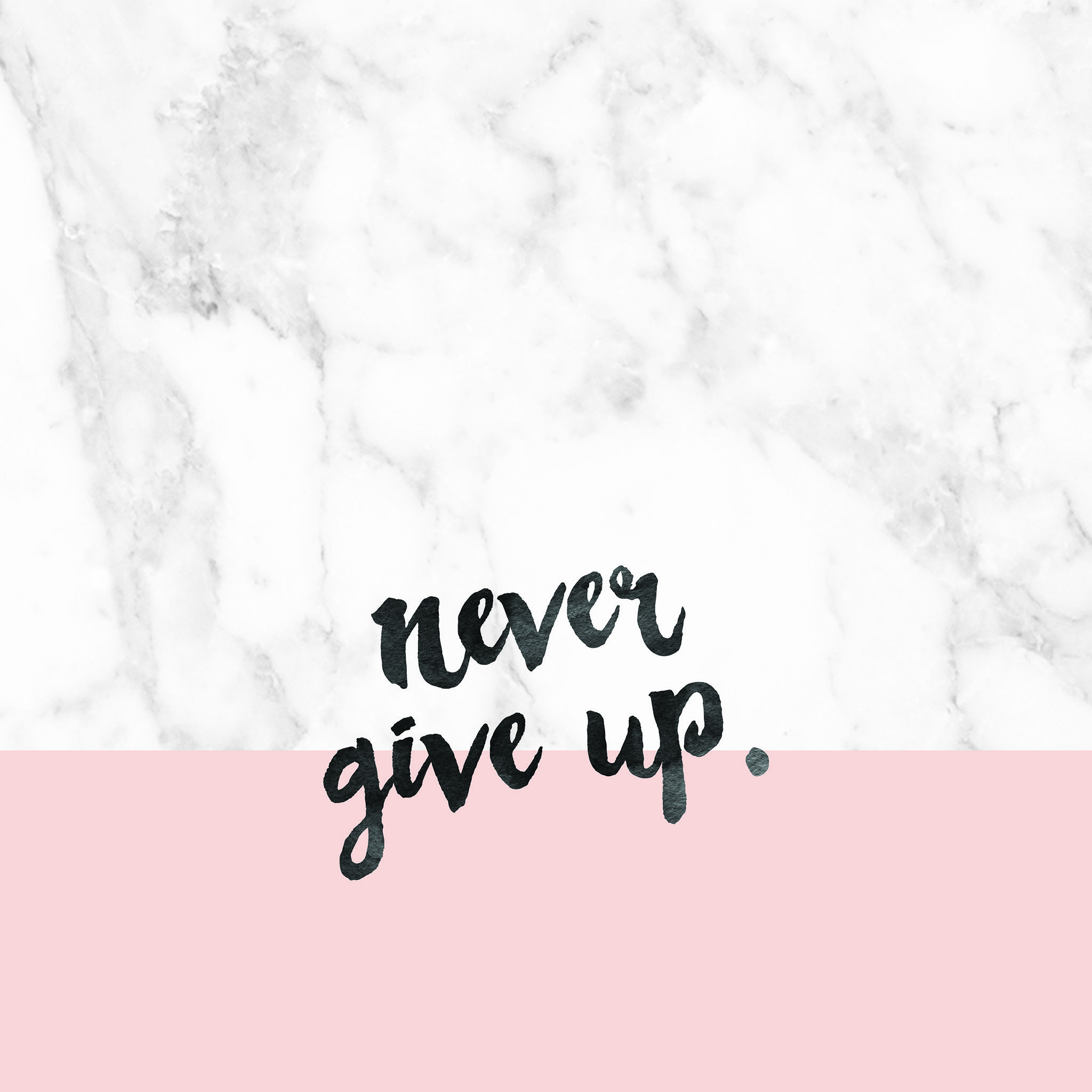 Scritta never give up marmo rosa, 2048x2048 alta risoluzione, Desktop