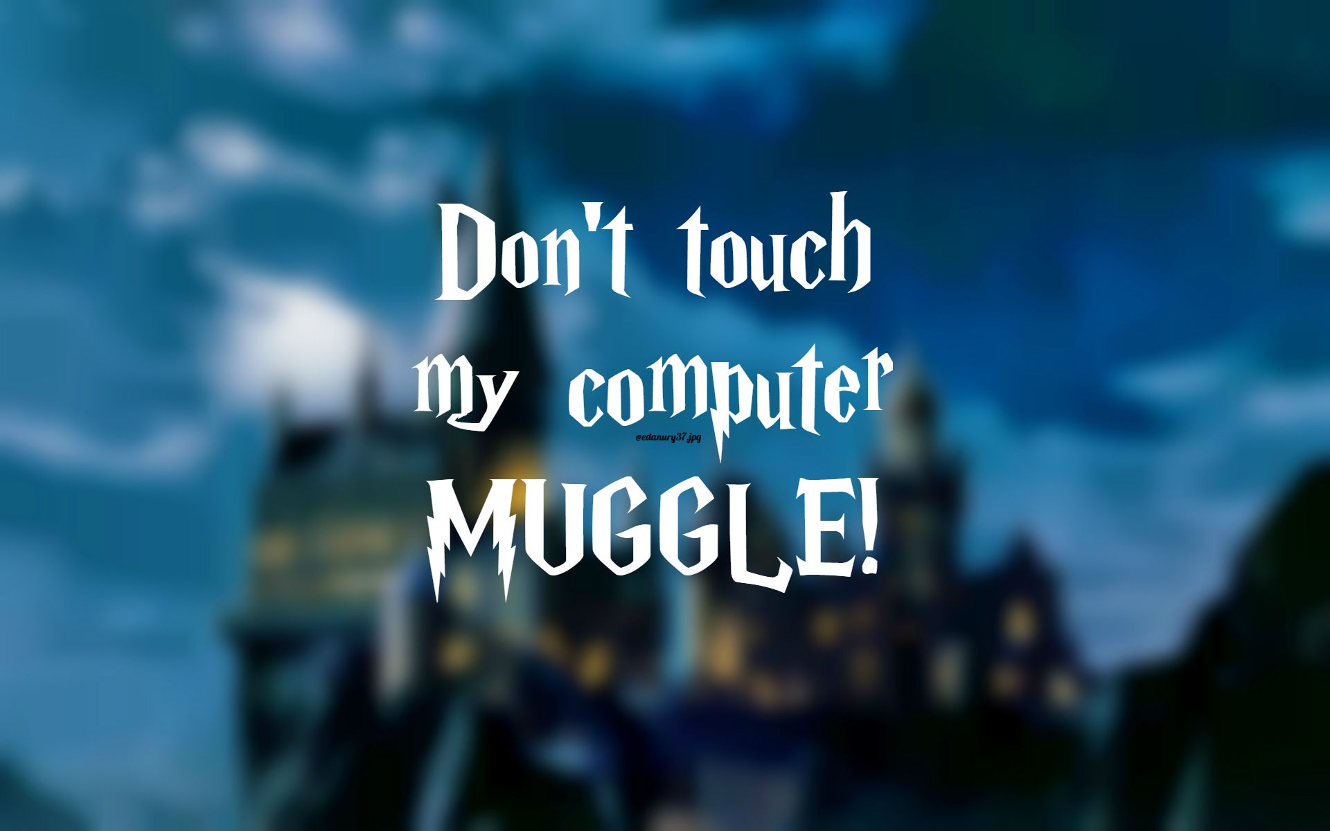 Scritta Don't Touch This Computer, 1920x1080 Full HD, Dell XPS