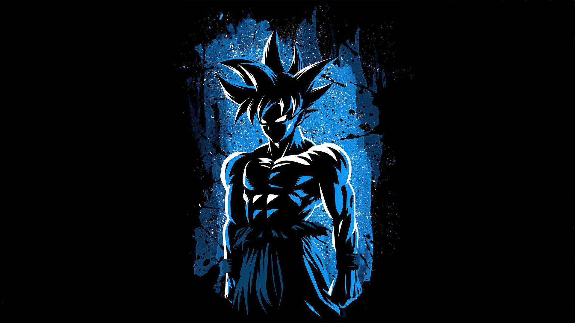 Goku silhouette blu DBZ, Saiyan, 1920x1080 Full HD, PC