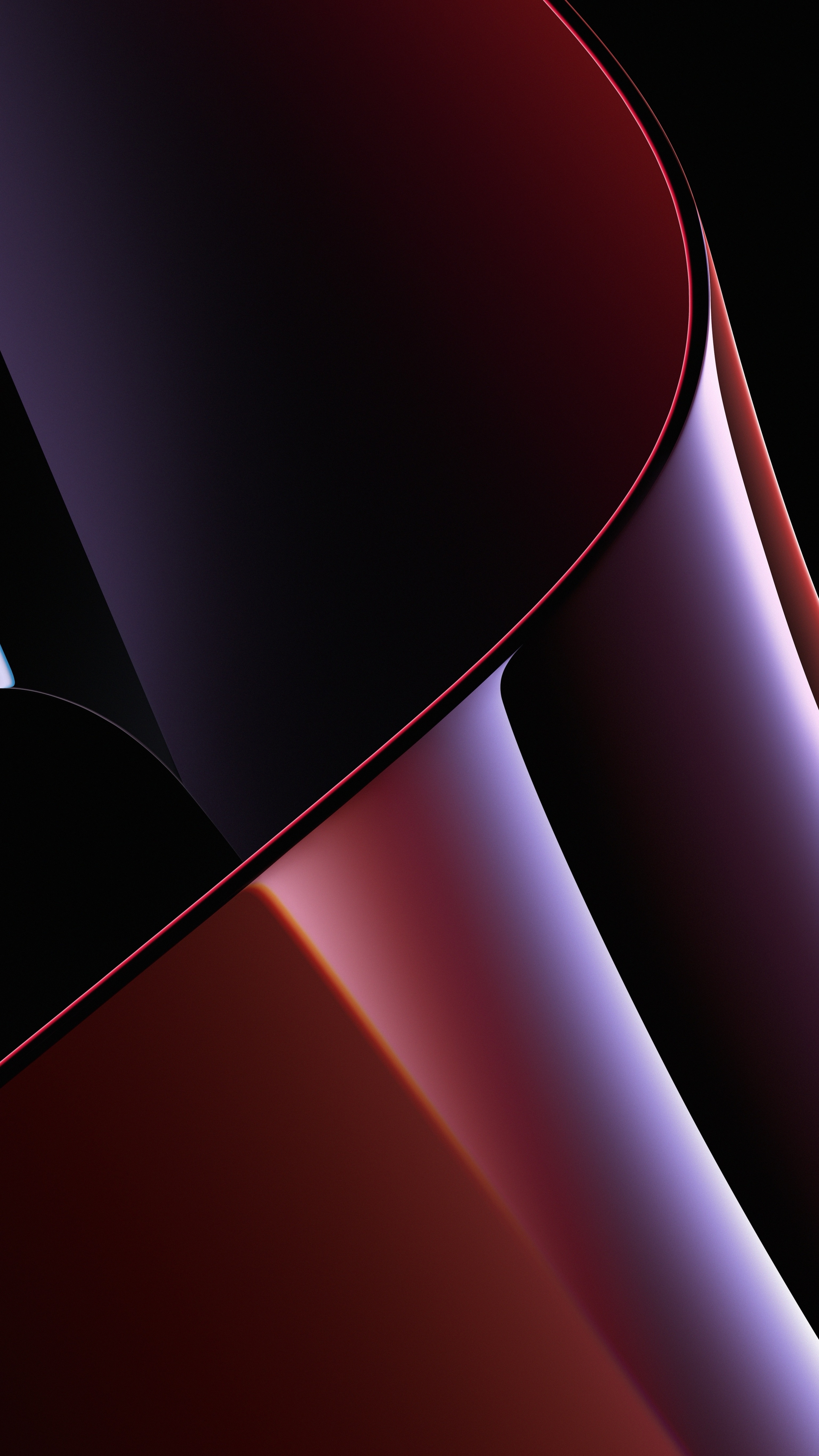 Forme astratte curve rosse viola, 2160x3840 Verticale, Telefono
