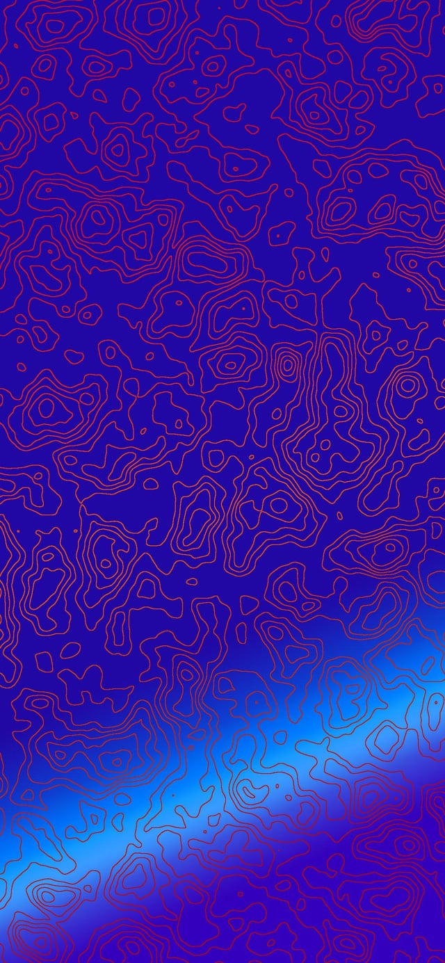 Texture astratta blu topografica, 640x1385 Verticale, Telefono