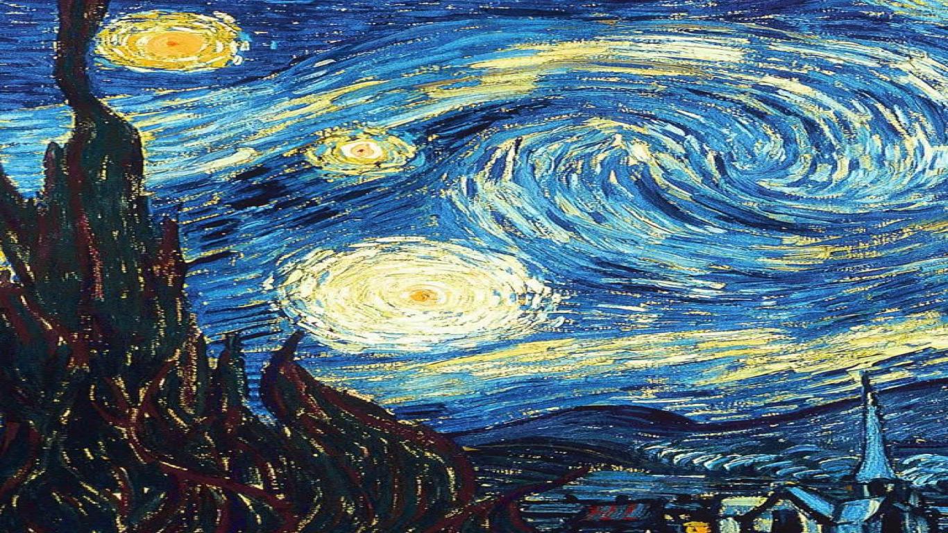 Notte Stellata vortici cielo, 1366x768 HD, Desktop