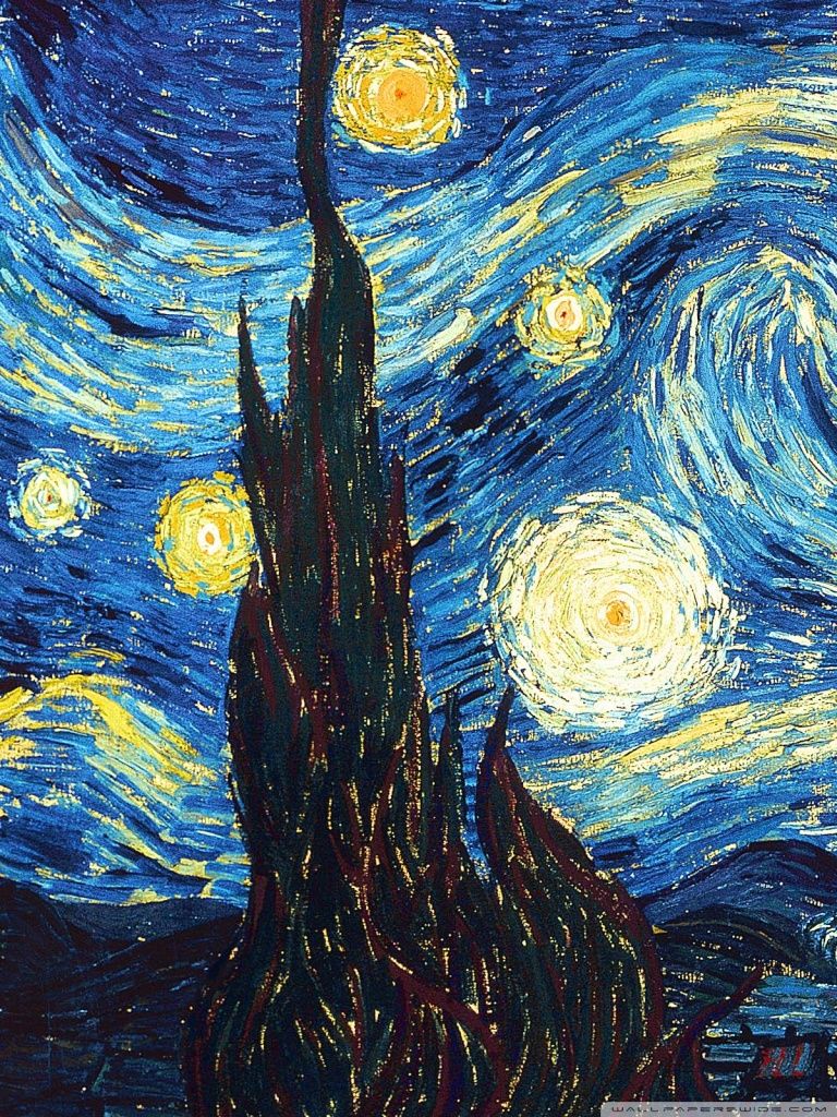 Notte Stellata cipresso blu, 768x1024 Verticale, POCO