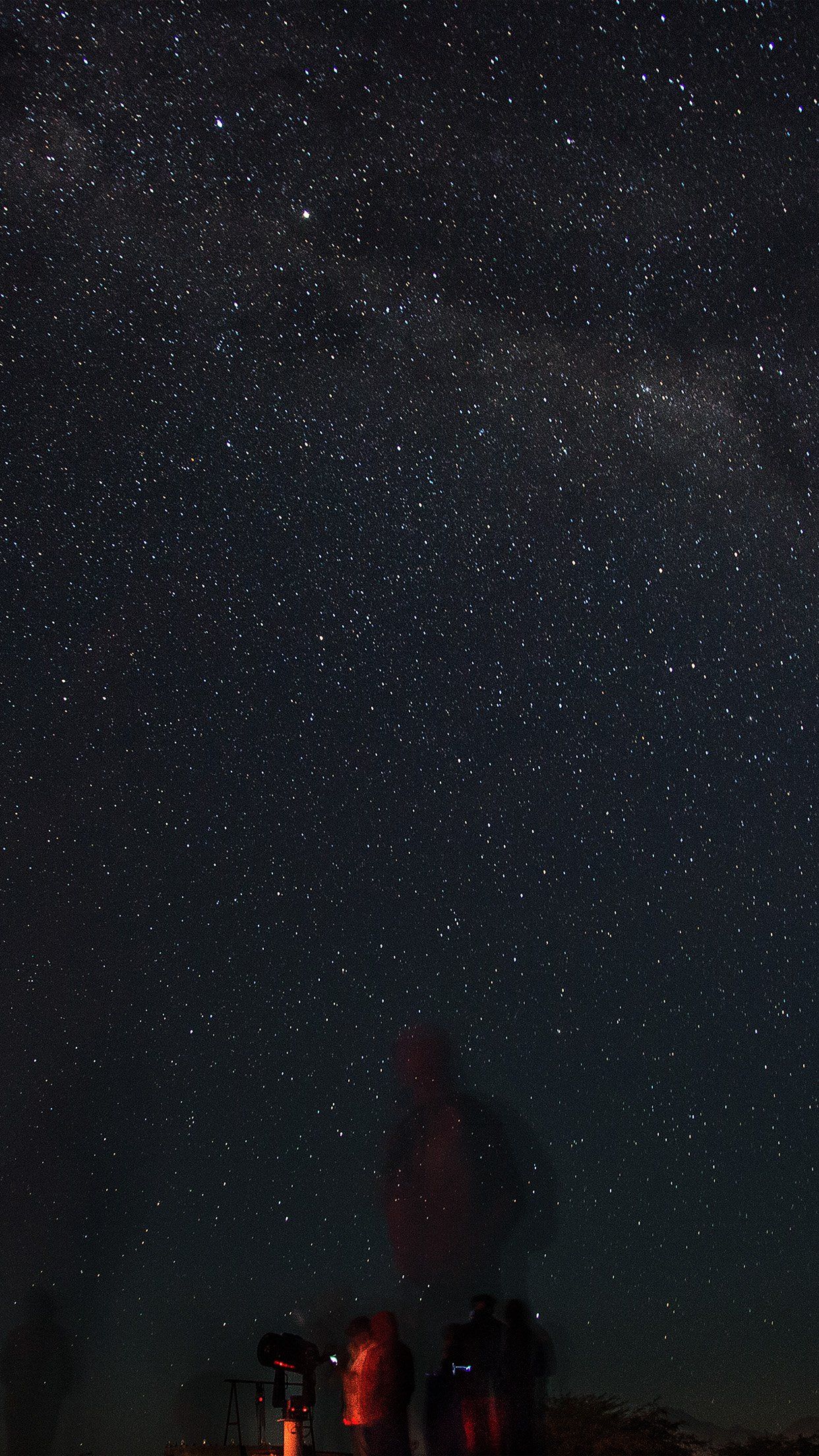 Cielo stellato silhouette persone, 1242x2208 Full HD Verticale, Smartphone