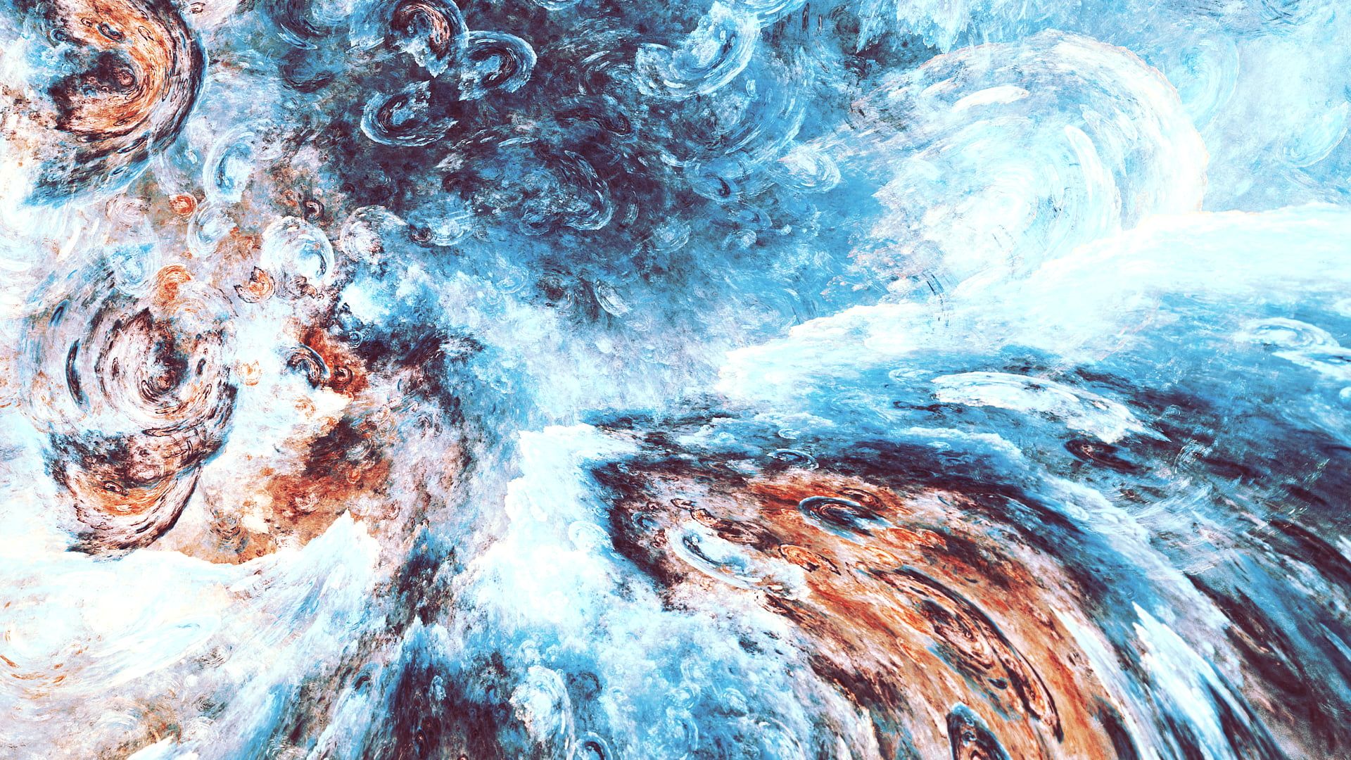 Astratto vortici arancio azzurro, 1920x1080 1080p, Laptop