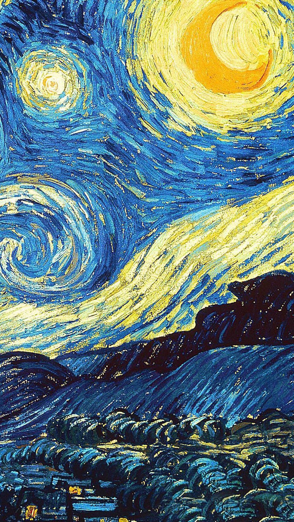 Notte Stellata luna gialla, 960x1704 Verticale, Mobile