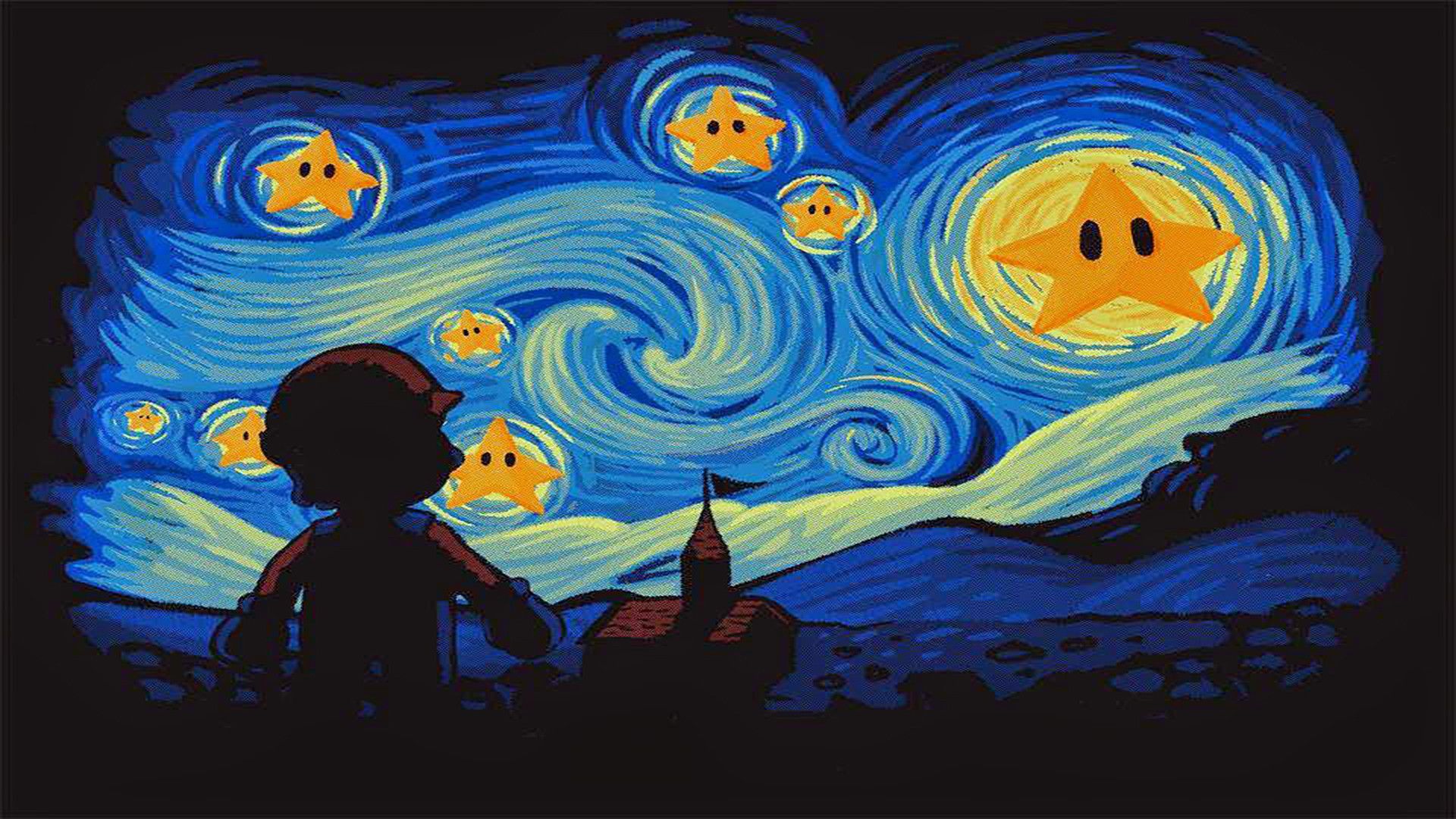 Notte Stellata Super Mario stelle, 1920x1080 1080p, PC Desktop