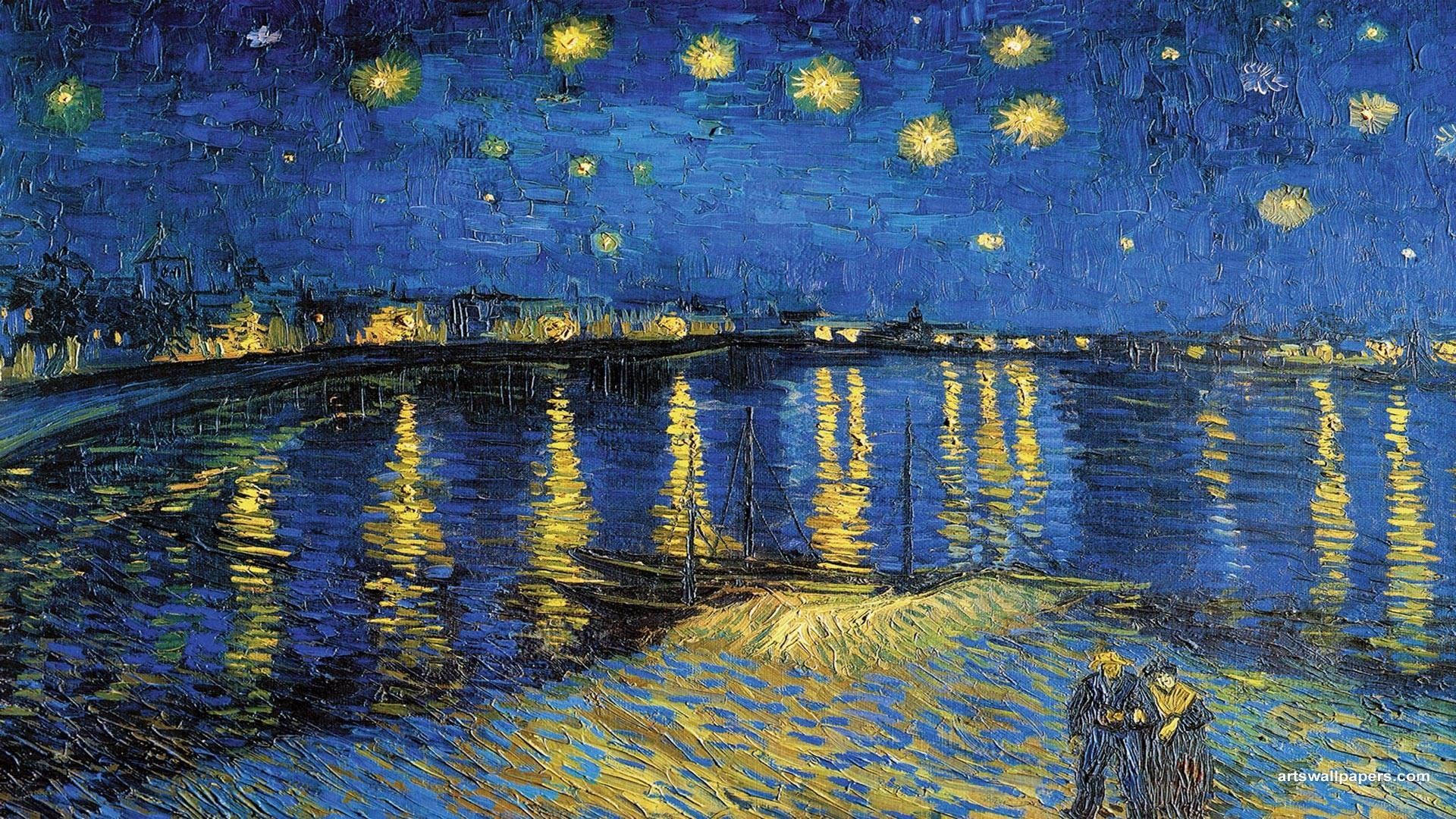 Notte Stellata sul Rodano, 1920x1080 Full HD 1080p, Desktop