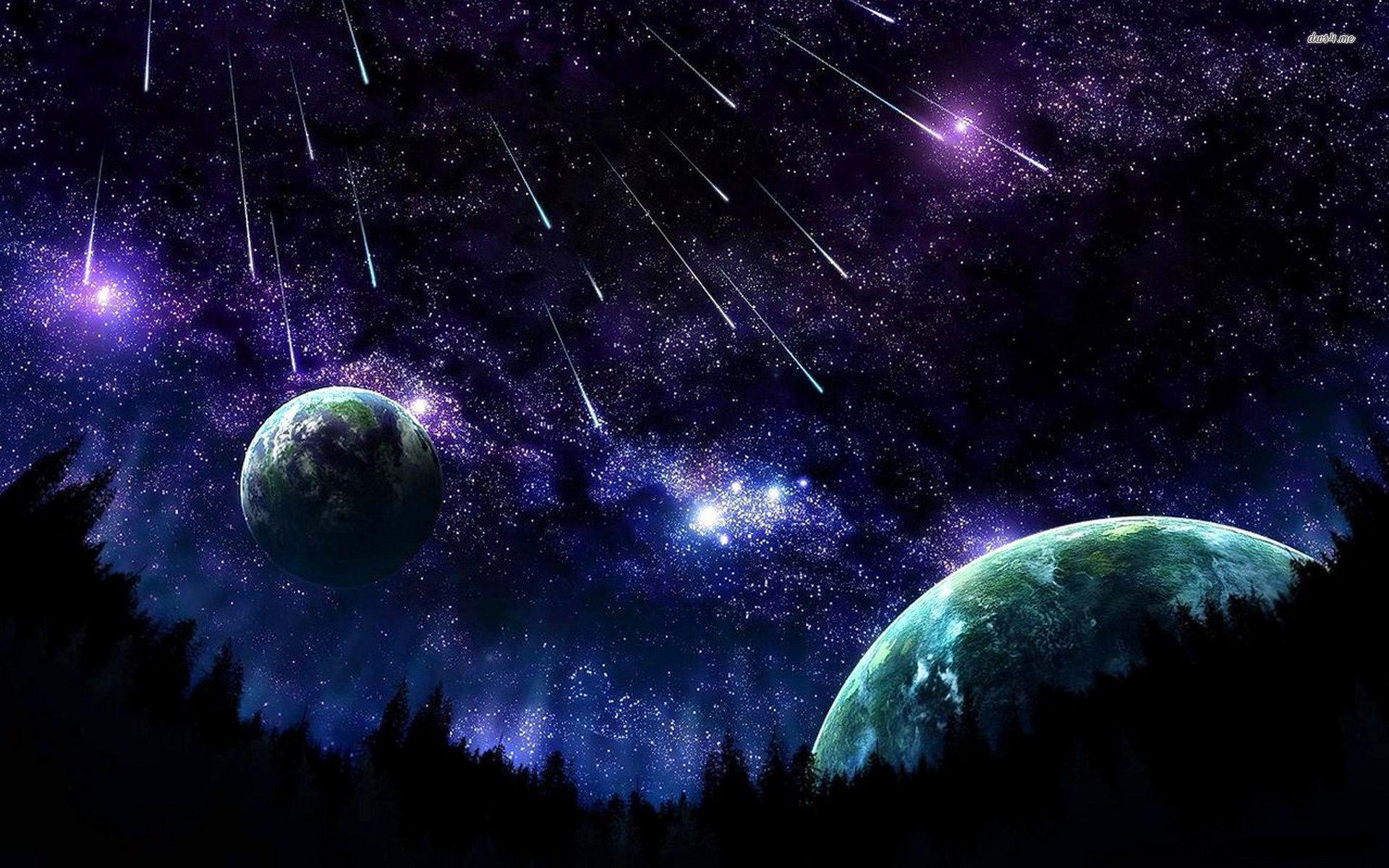 Pianeti e meteore cielo notturno, 1920x1200 WUXGA, iMac