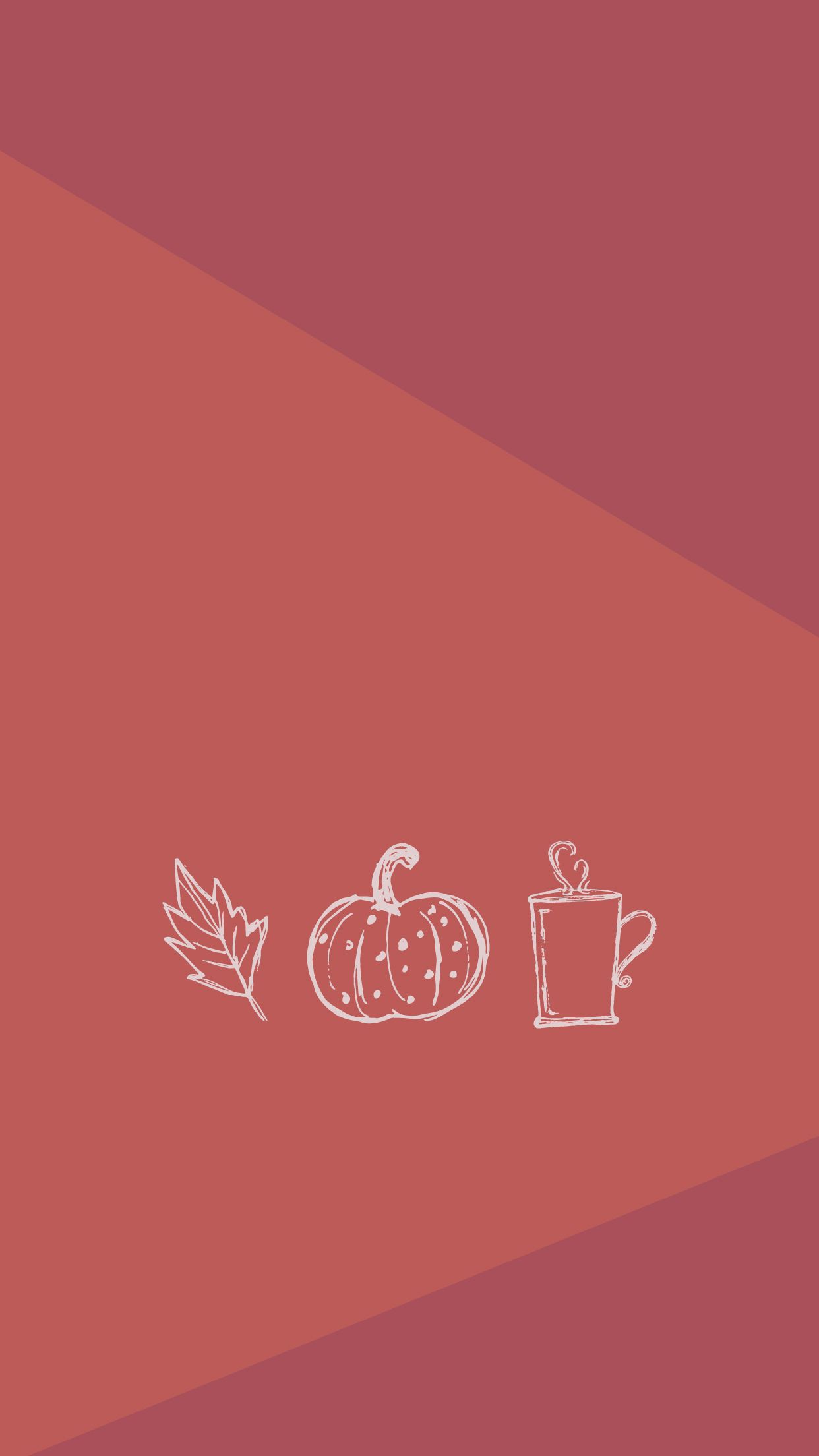 Icone autunnali foglia zucca tazza, 1242x2208 Full HD Verticale, Smartphone