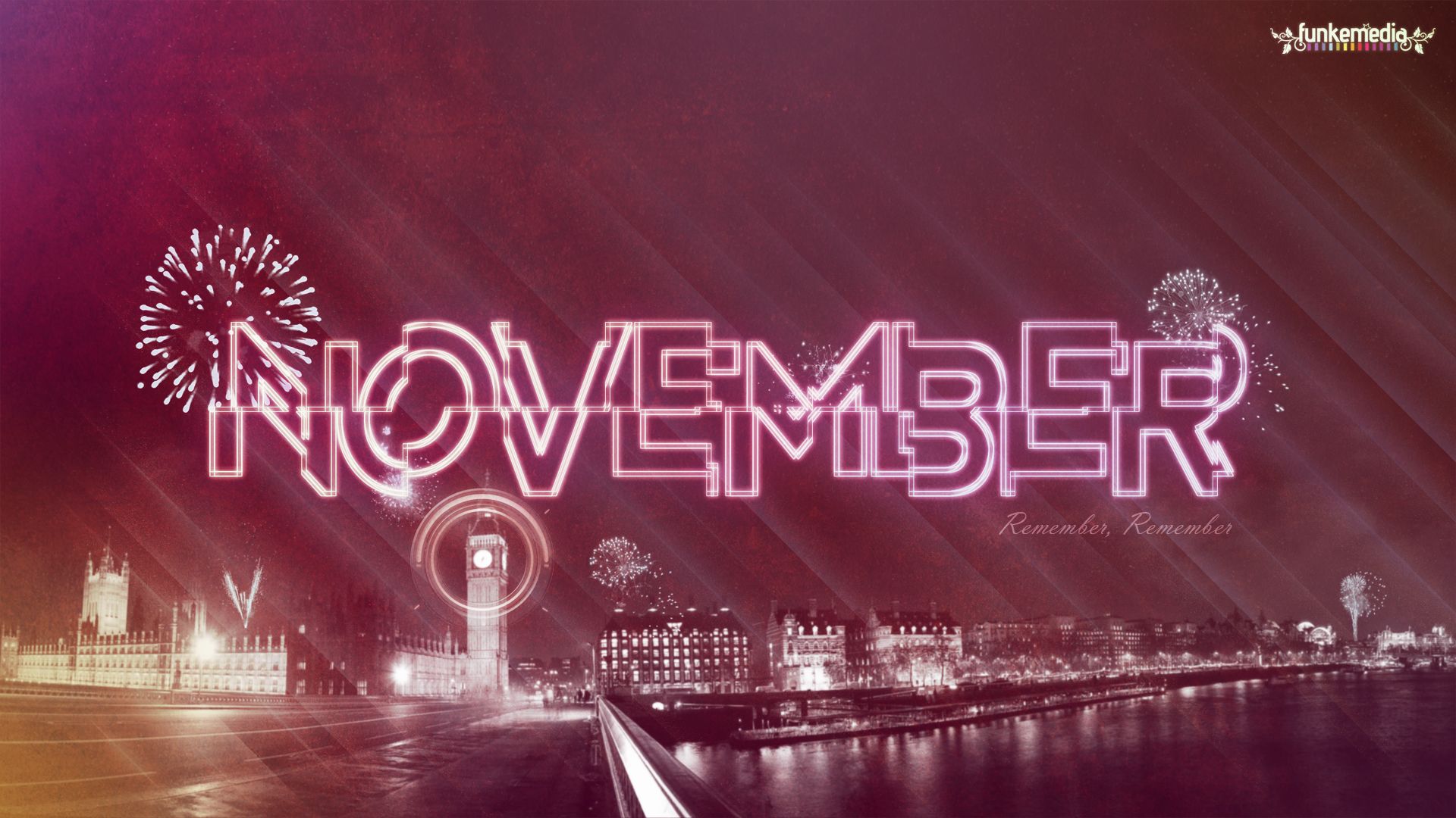 Calendario Novembre sfondo rosso, 1920x1080 Full HD, PC