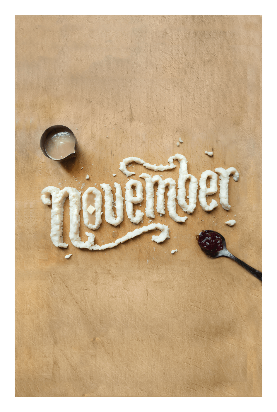 Scritta November con zucchero, 946x1406 Verticale, Telefono