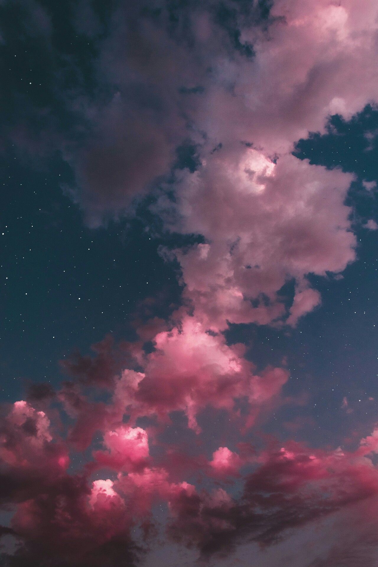 Nuvole rosa cielo stellato, 1280x1920 Full HD Verticale, Google Pixel