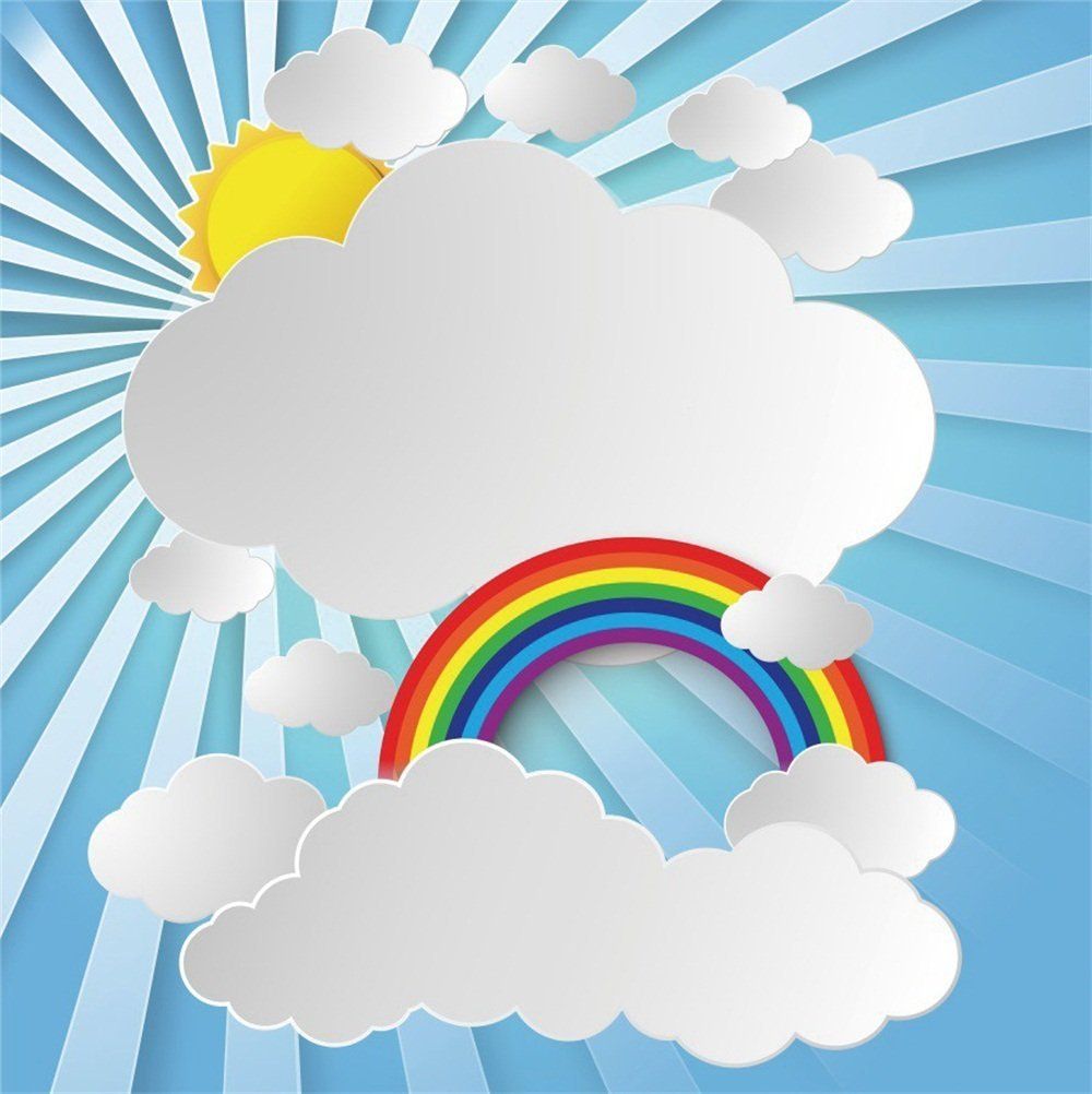 Nuvole cartoon con arcobaleno, 1000x1002 Full HD Verticale, Smartphone
