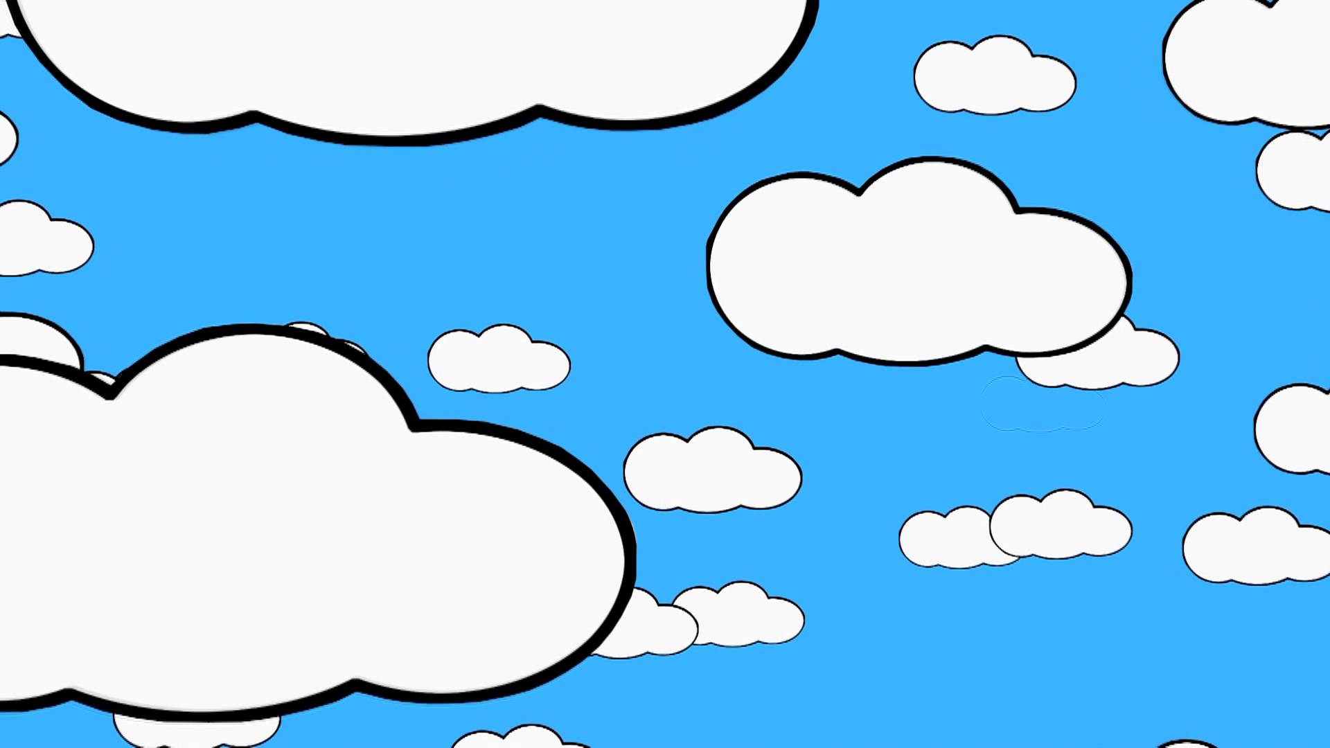 Nuvole bianche stile cartoon, 1920x1080 Full HD, Desktop