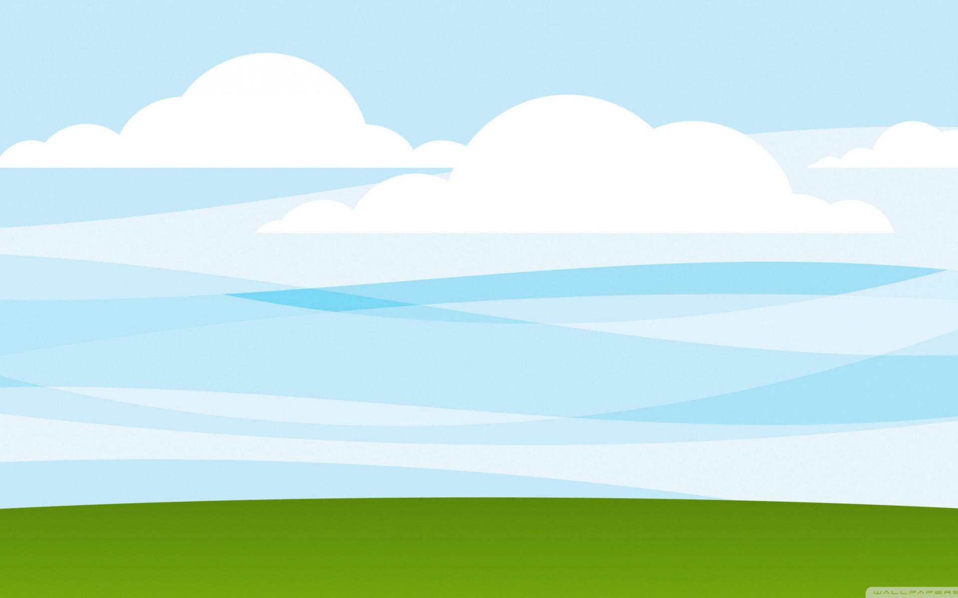Nuvole cartoon cielo azzurro prato, 1920x1200 Full HD+ WUXGA, Desktop
