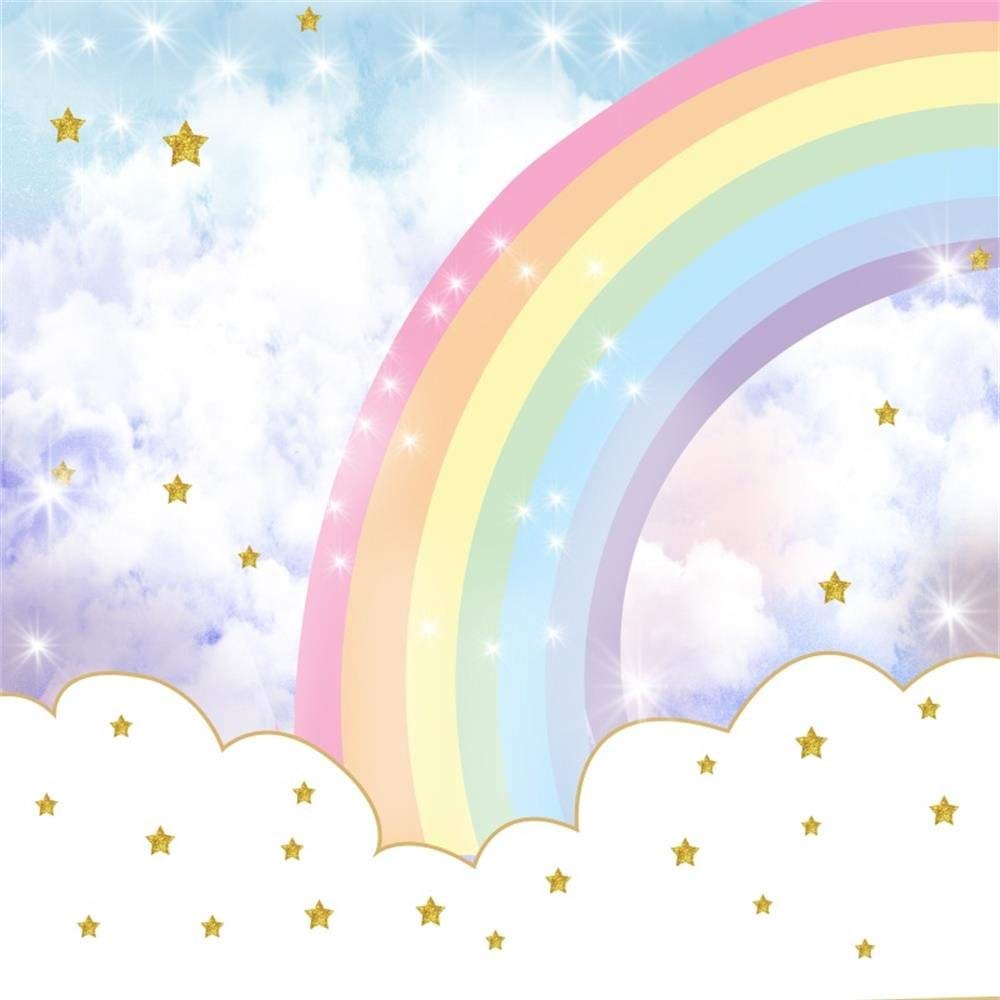 Arcobaleno nuvole cartoon stelle, 1000x1000 HD, PC Desktop