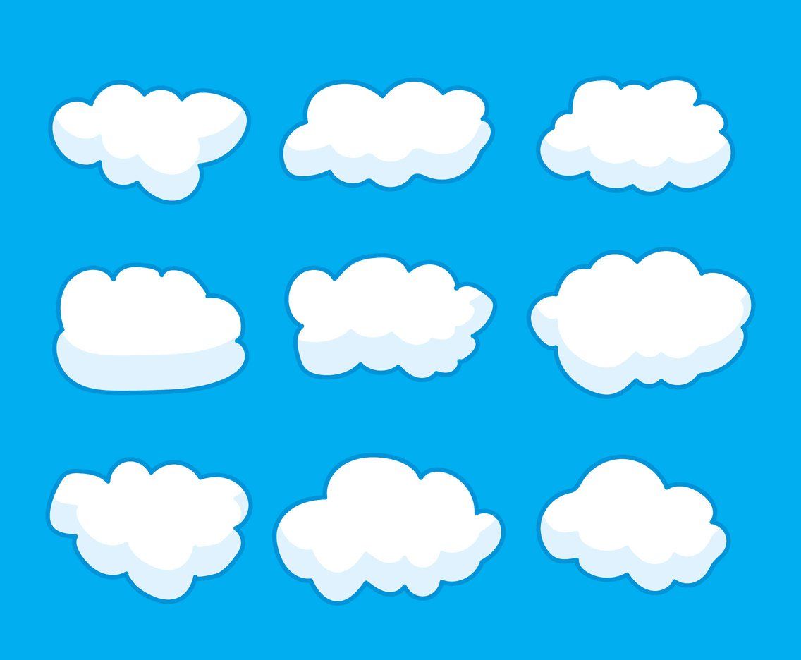 Nuvole cartoon bianche su blu, 1136x936 HD, Desktop
