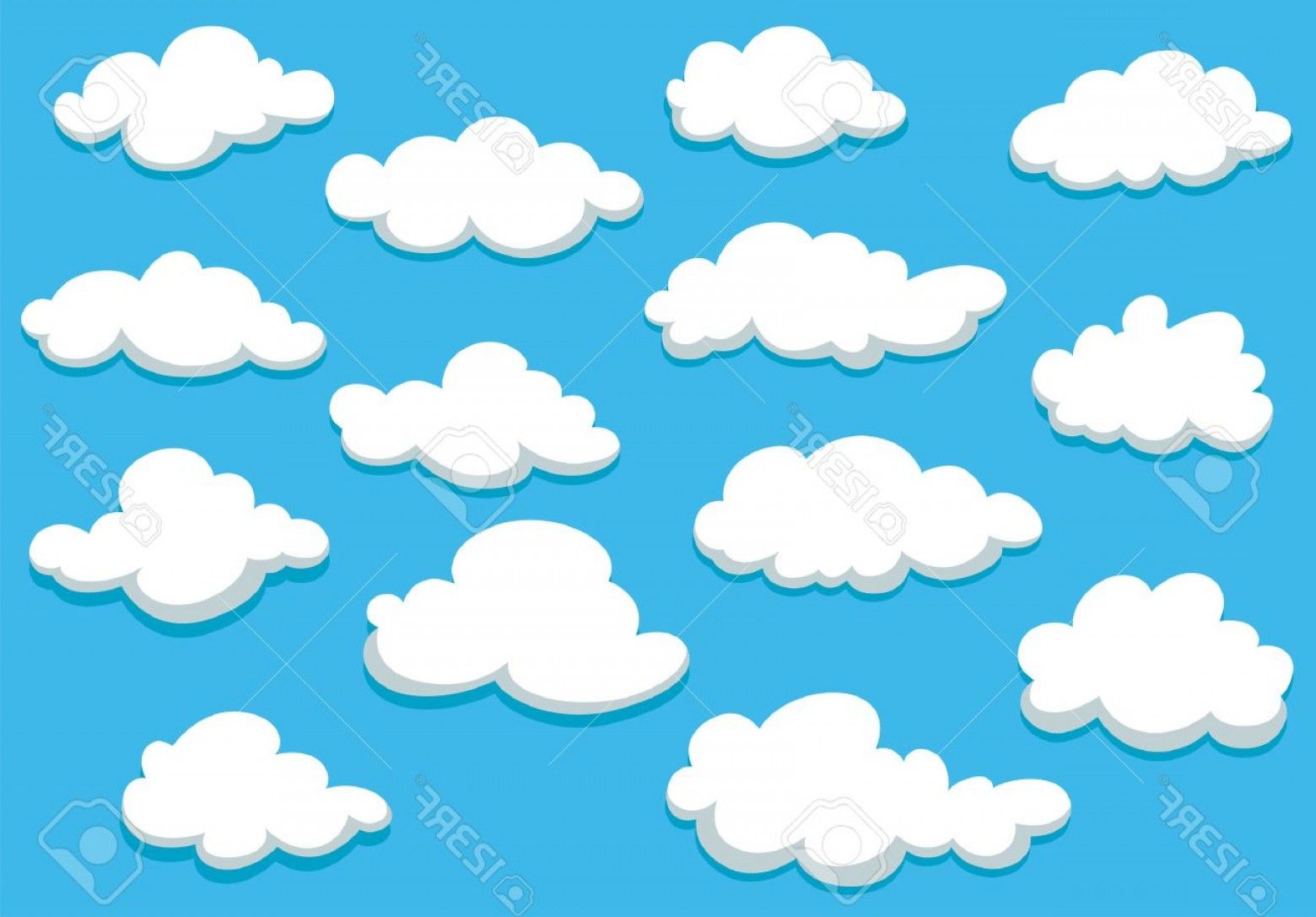 Nuvole cartoon cielo blu, 1560x1087 HD, Desktop