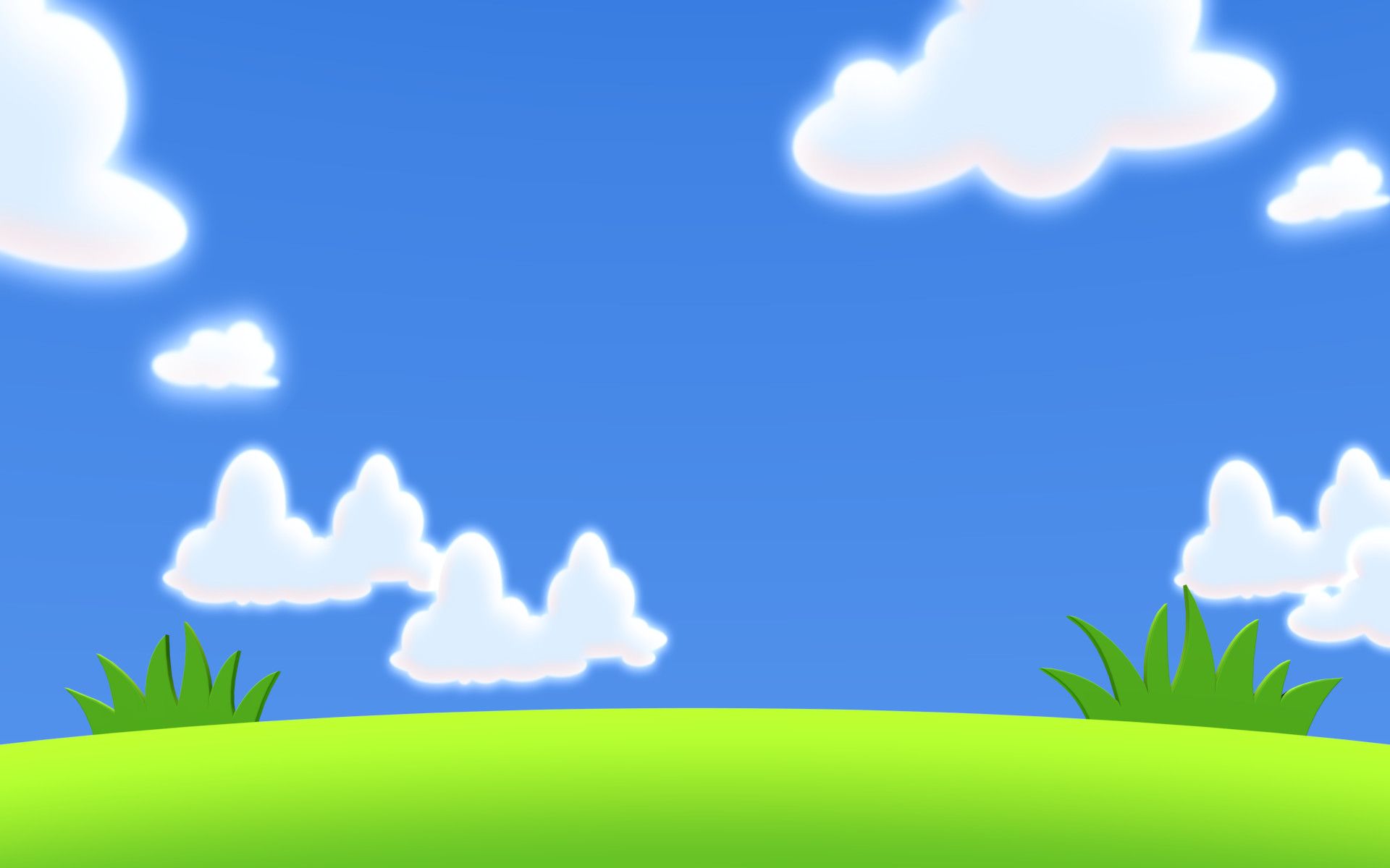 Nuvole cartoon cielo prato, 1920x1200 Full HD+, Desktop