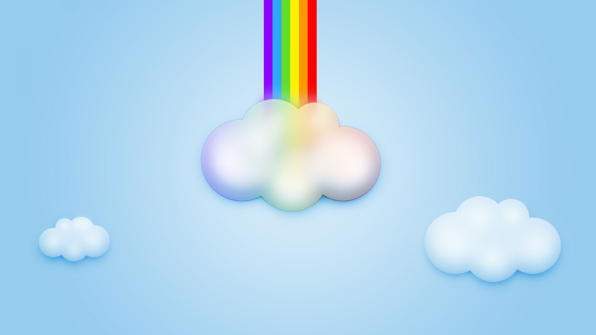 Nuvole cartoon con arcobaleno, 1920x1080 1080p, Desktop
