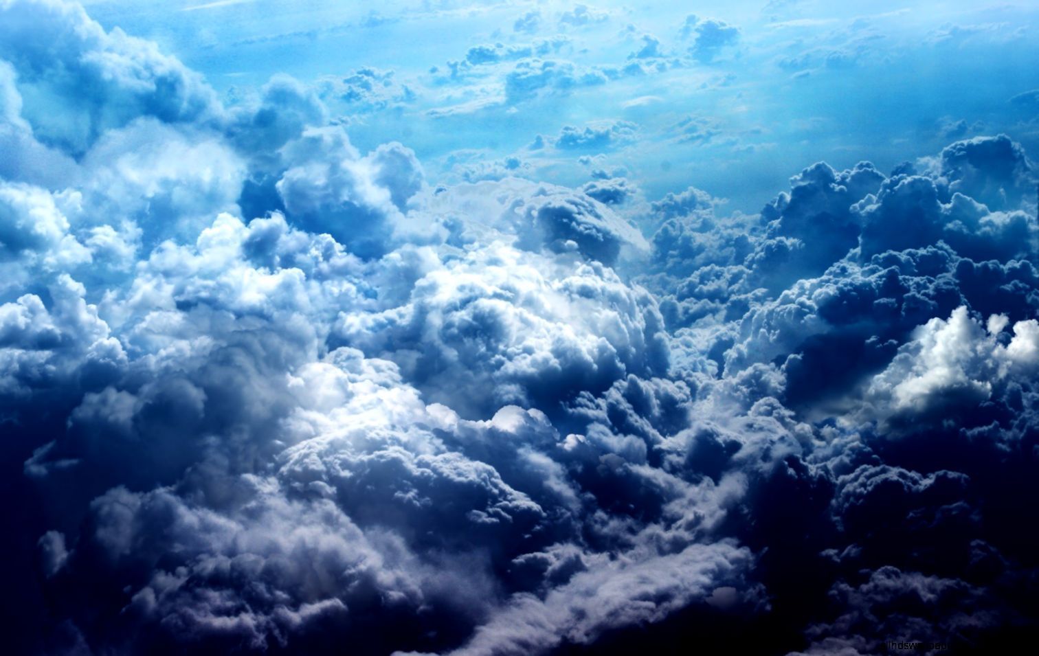 Nuvole viste dall'alto, blu, 1512x955 HD, PC Desktop