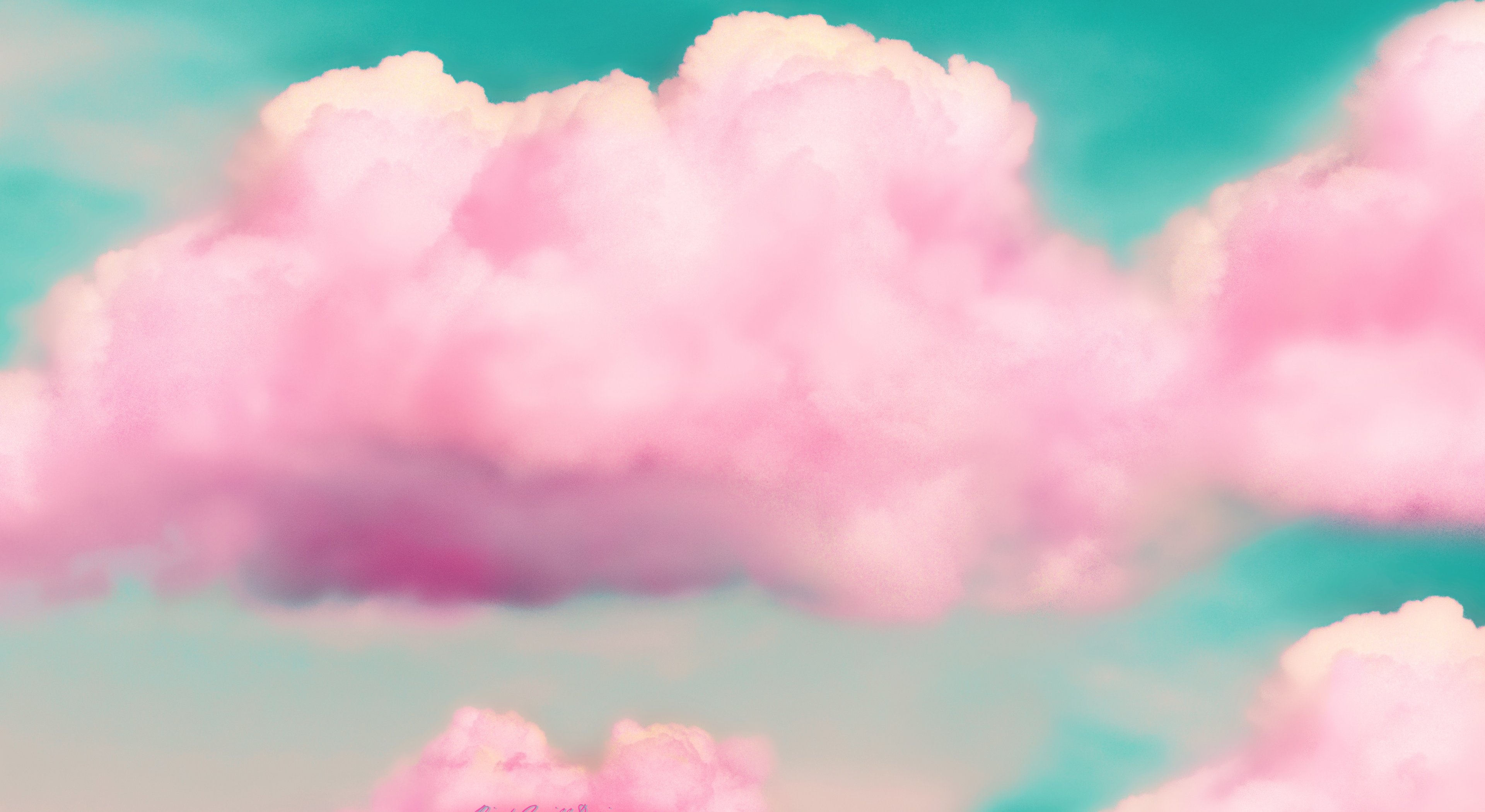 Nuvole rosa cielo turchese, 3840x2100 4K, Smart TV 4K