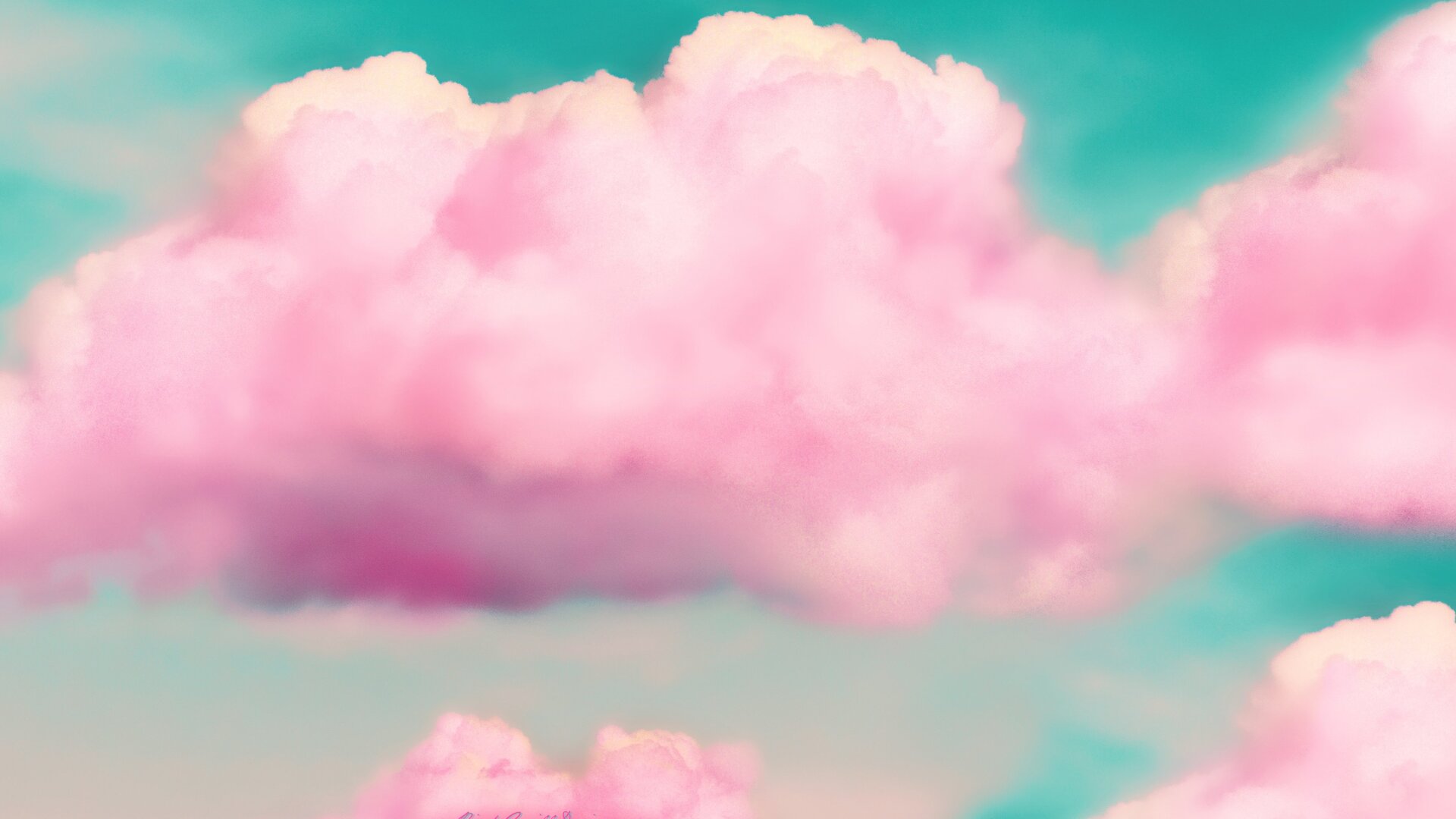 Nuvole rosa cielo turchese, 1920x1080 Full HD, Desktop