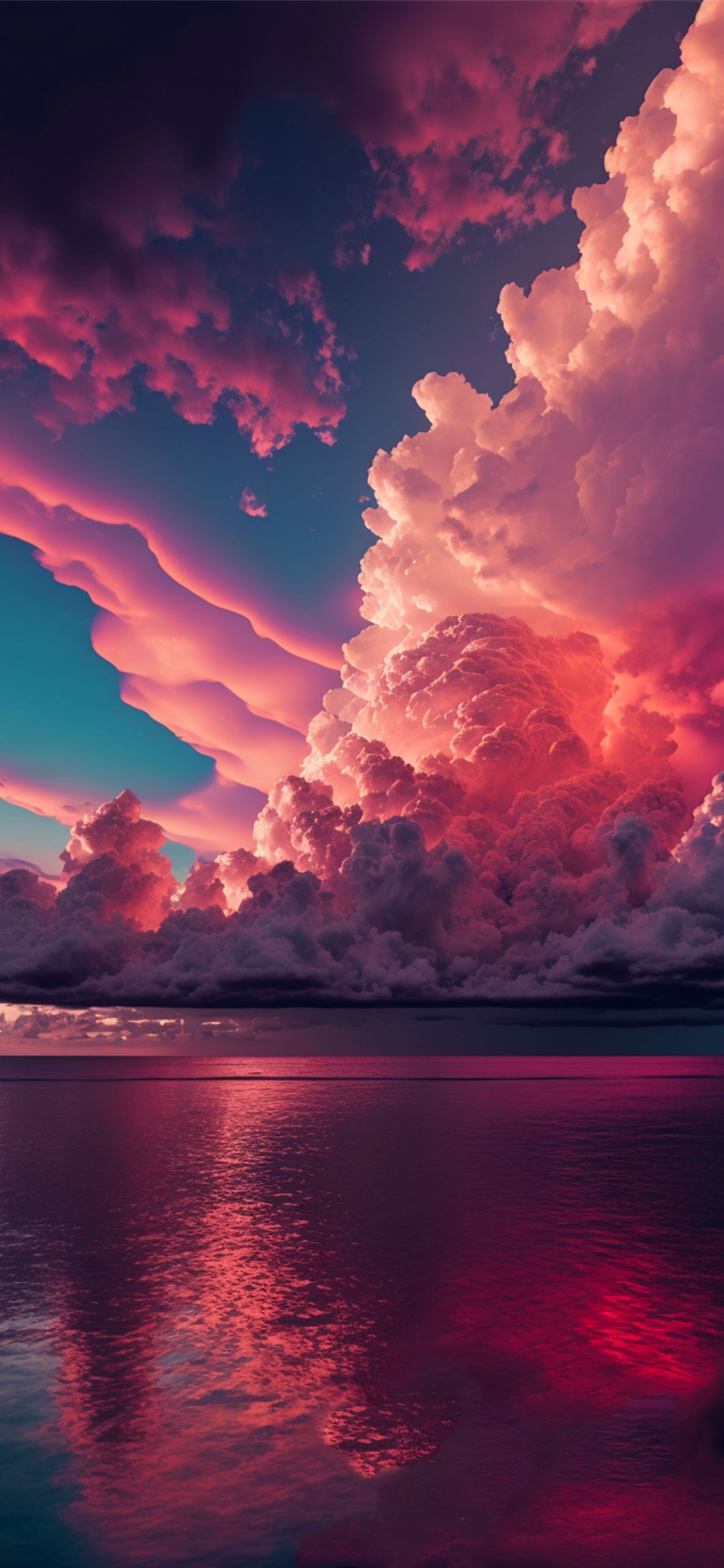 Nuvole rosa sul mare, 1183x2560 Verticale, Telefono