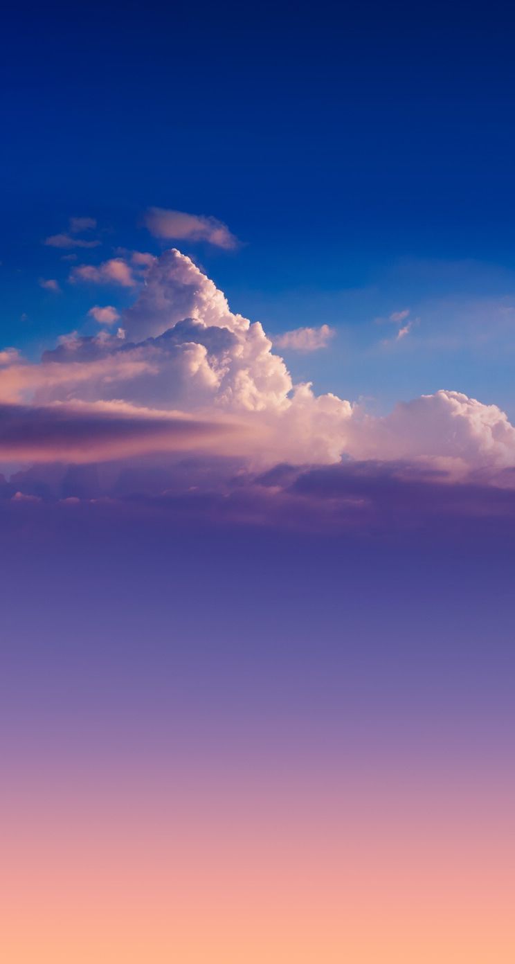 Nuvole al tramonto, cielo pastello, 744x1392 Verticale, Telefono