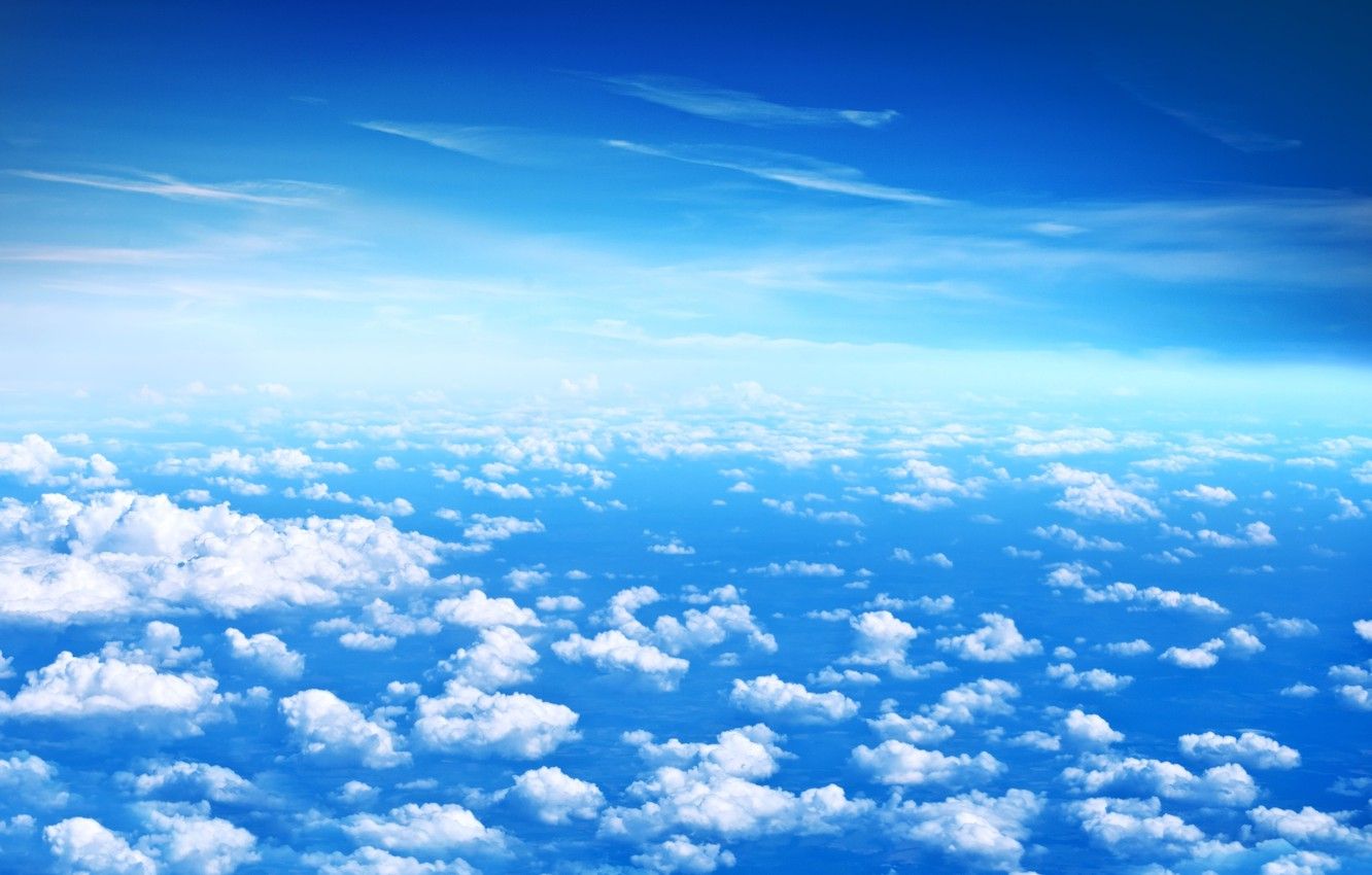 Nuvole bianche cielo blu, 1332x850 720p, Laptop