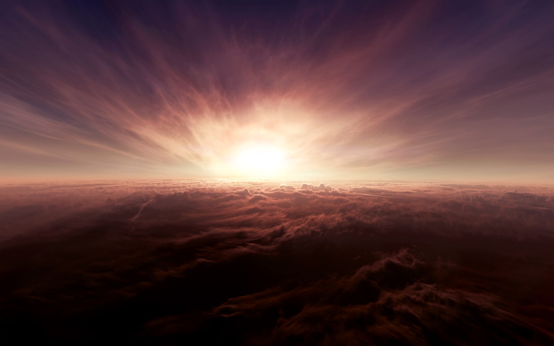 Sopra le nuvole al tramonto, 1920x1200 WUXGA, Desktop