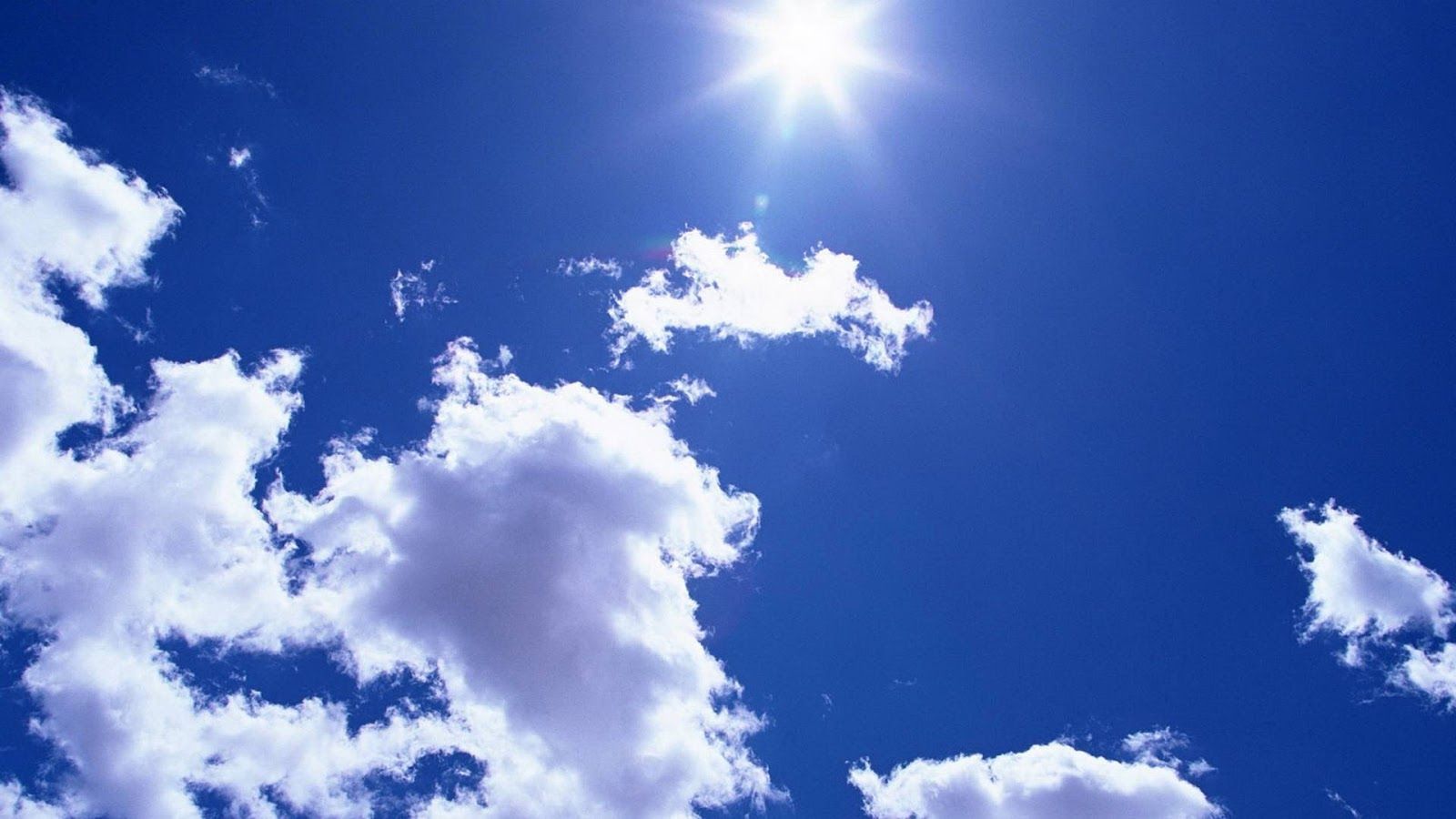 Nuvole bianche cielo blu soleggiato, 1600x900 HD, Desktop