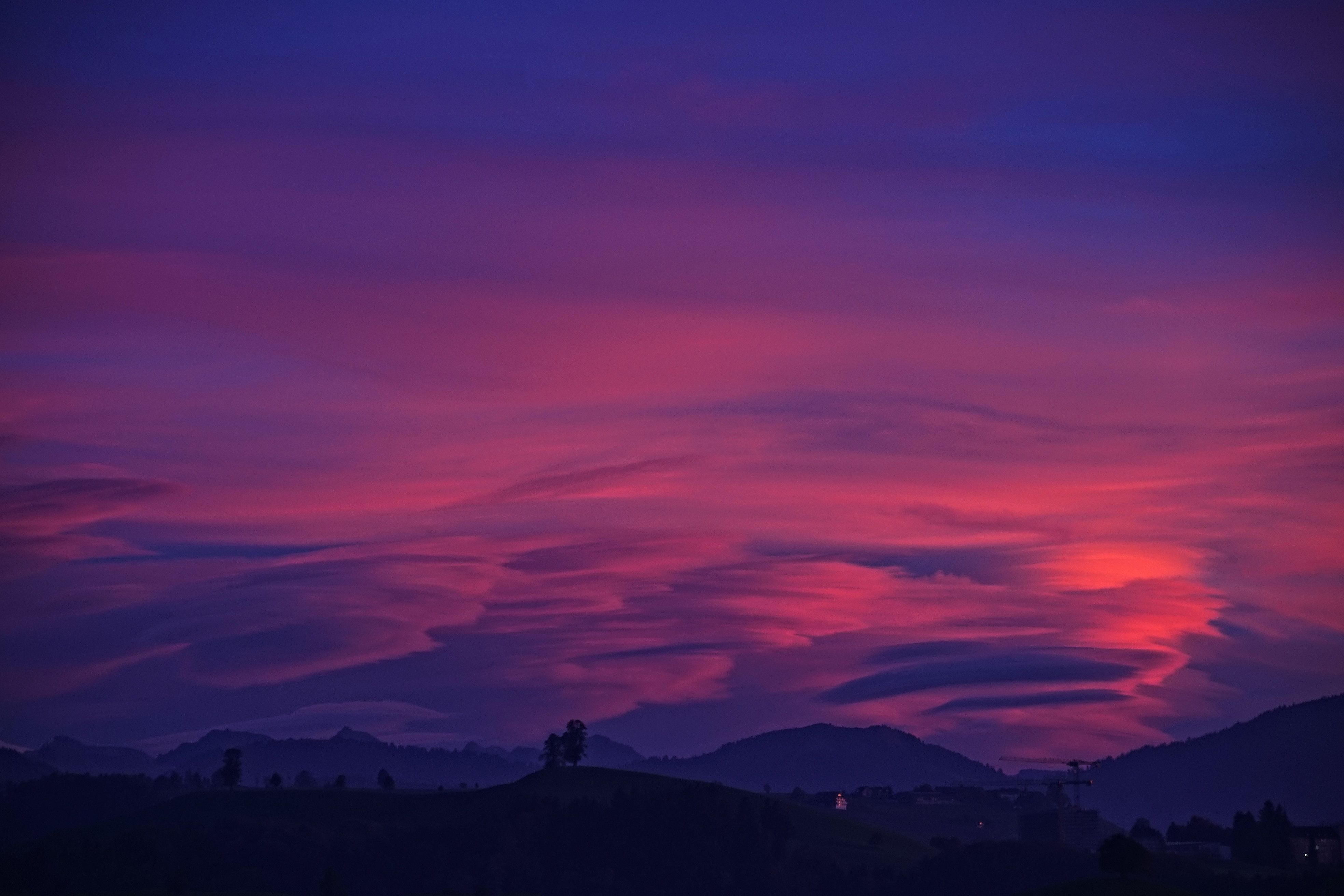 Nuvole al tramonto viola rosa, 3936x2624 Ultra HD, 4K TV