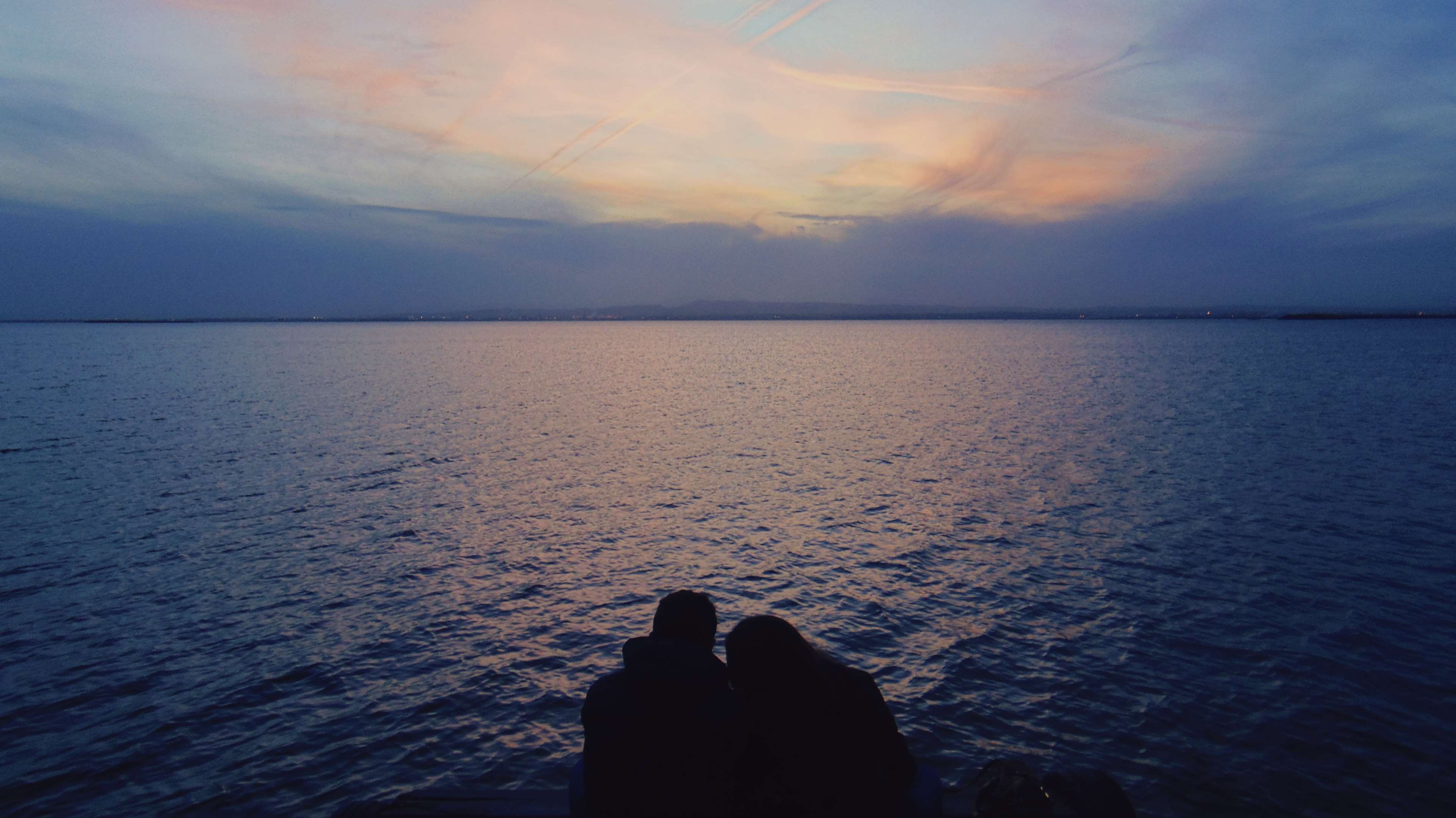 Coppia silhouette tramonto lago, 3840x2159 4K, Desktop 4K