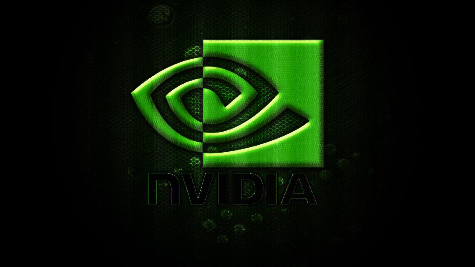 Logo Nvidia verde su nero, 1920x1080 1080p, Desktop