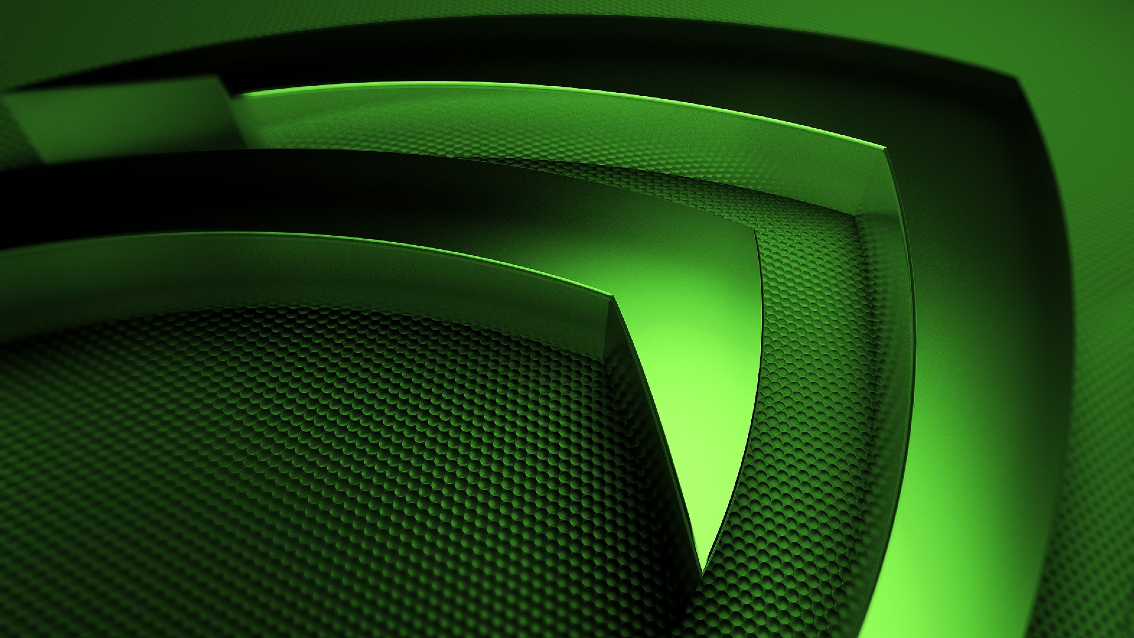 Logo Nvidia verde astratto, 3840x2160 4K Ultra HD, Monitor 4K