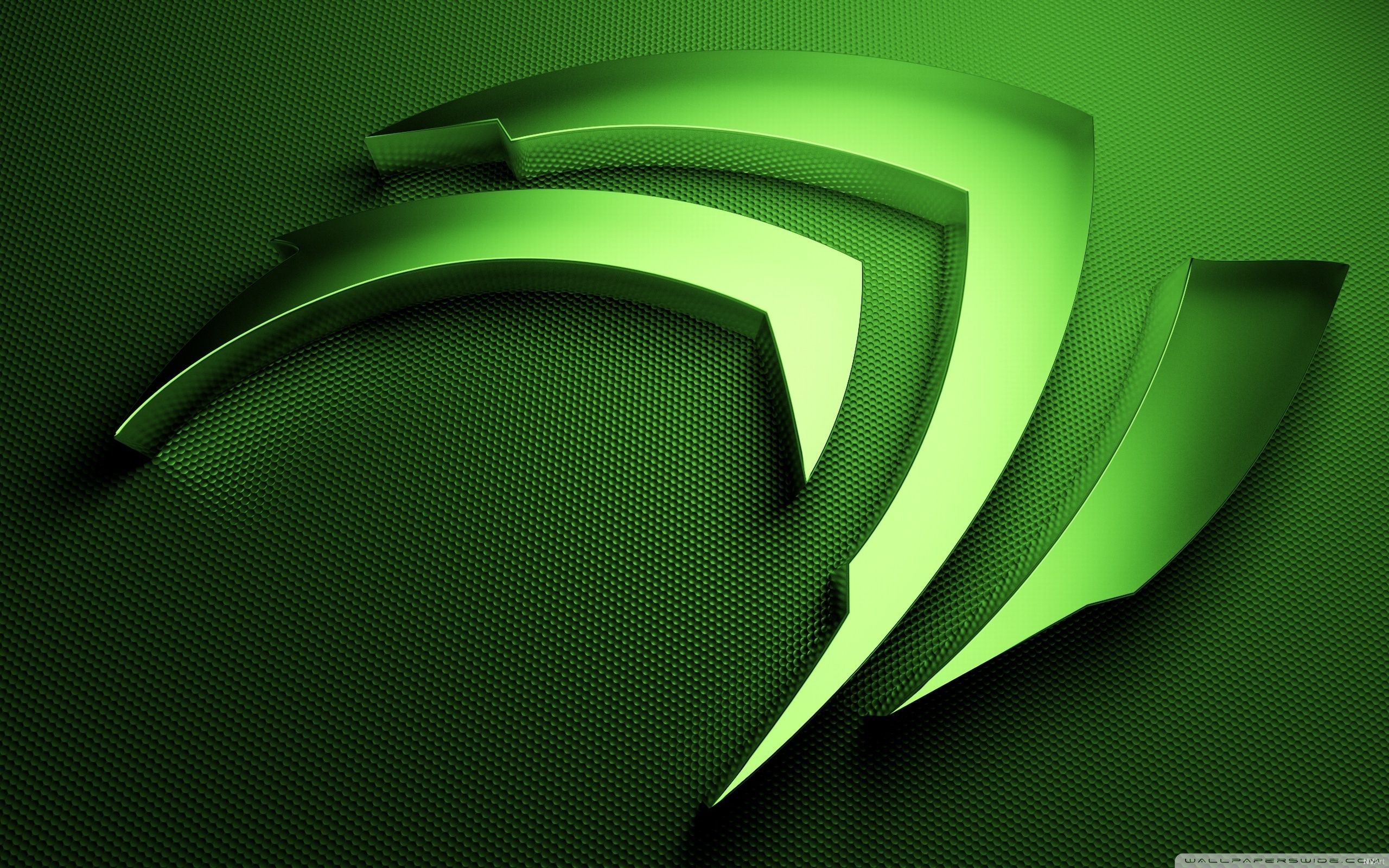 Logo Nvidia verde 3D, 2560x1600 2K, Desktop