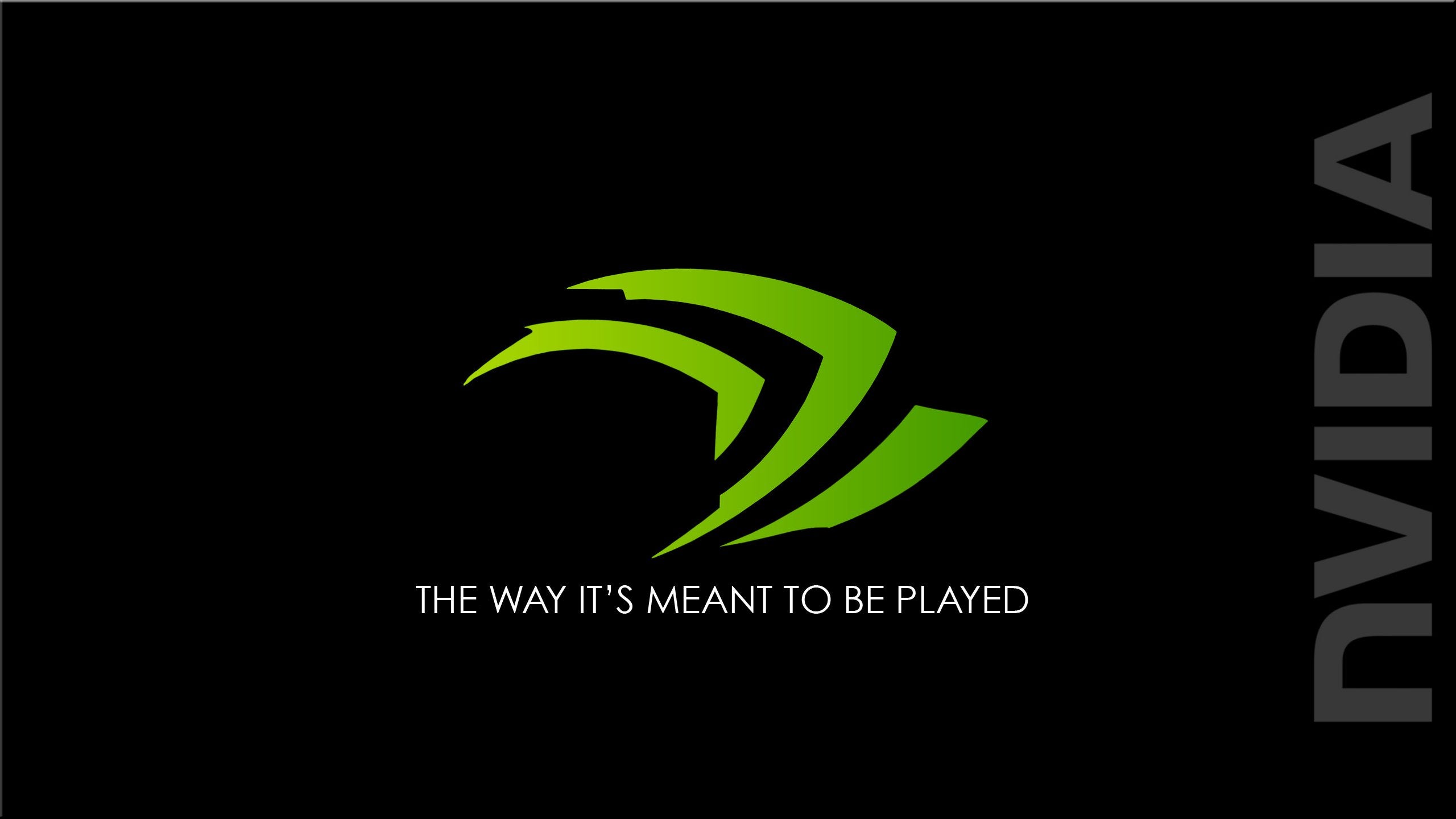 Logo Nvidia verde su nero, 2560x1440 QHD, Laptop