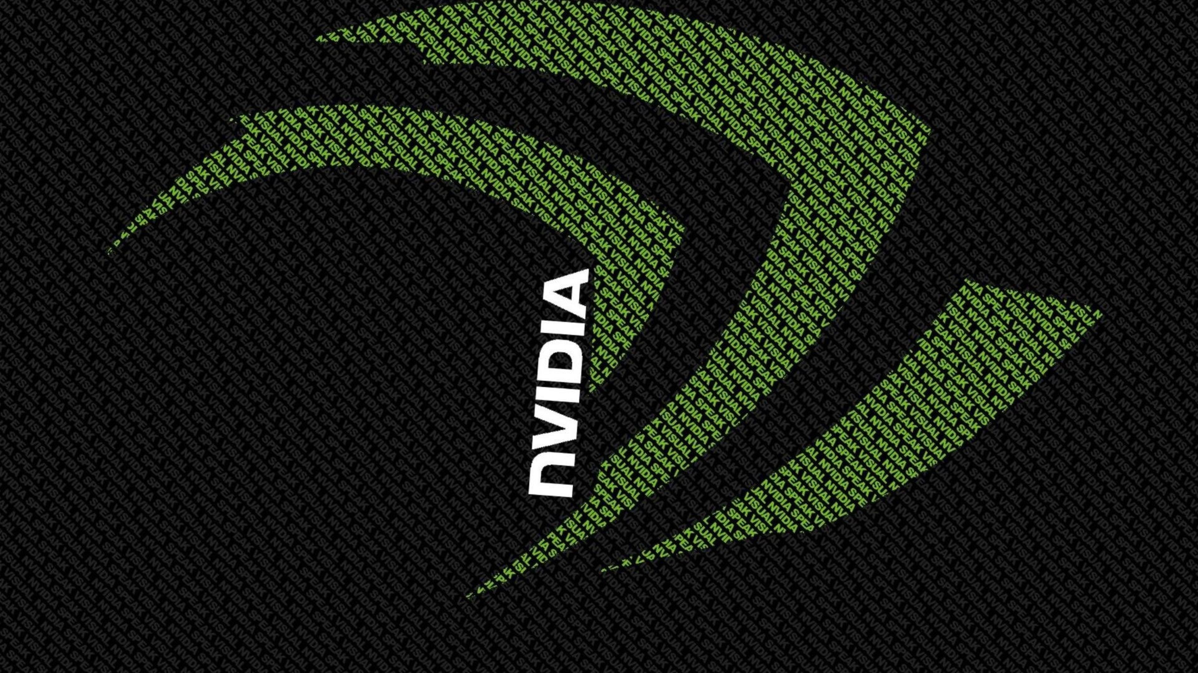 Logo Nvidia verde e nero, 3840x2160 UHD, PC 4K
