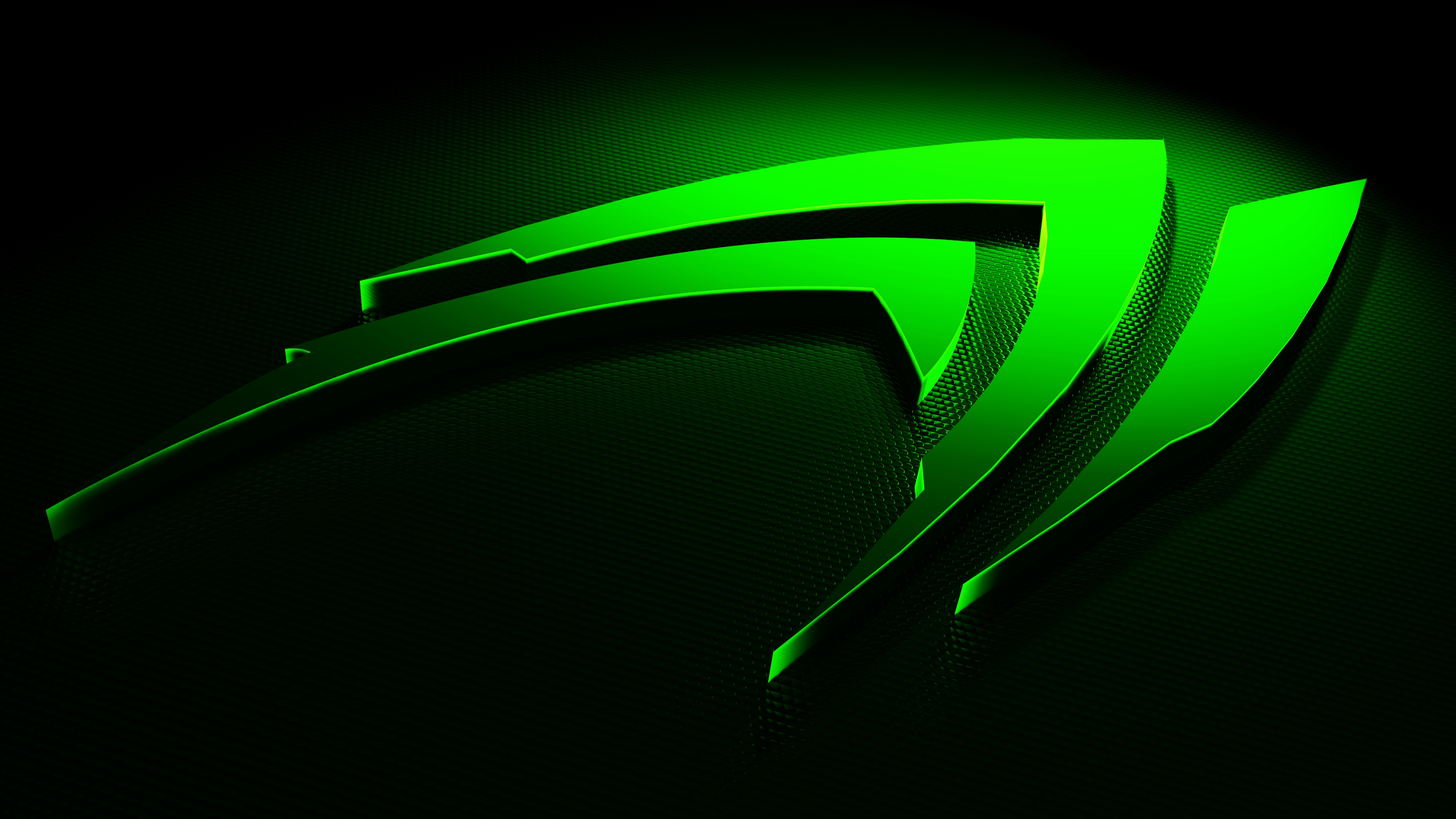 Logo Nvidia verde su nero, 3840x2160 UHD, PC 4K