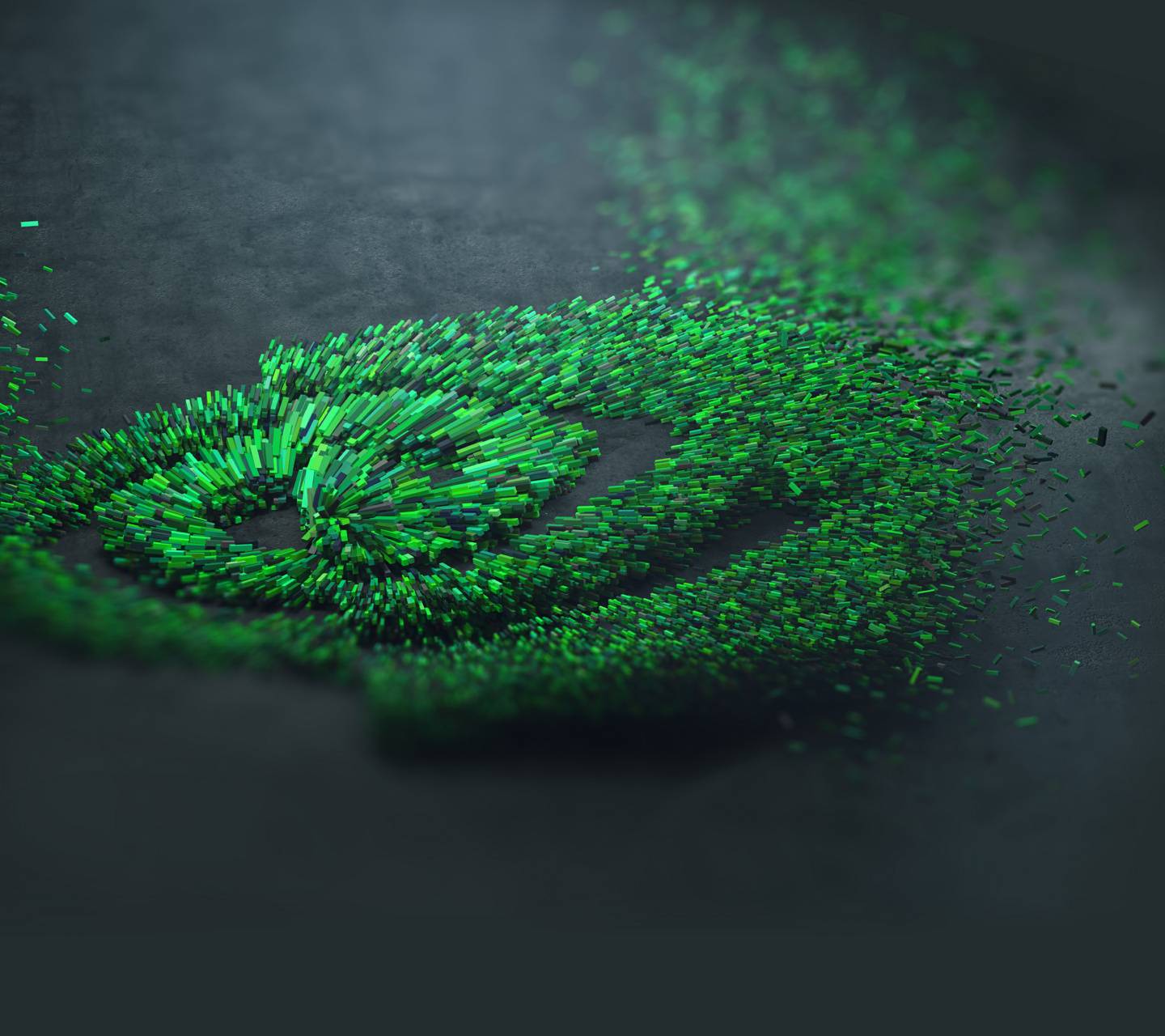 Logo Nvidia occhio verde particelle, 1440x1280 HD, Desktop
