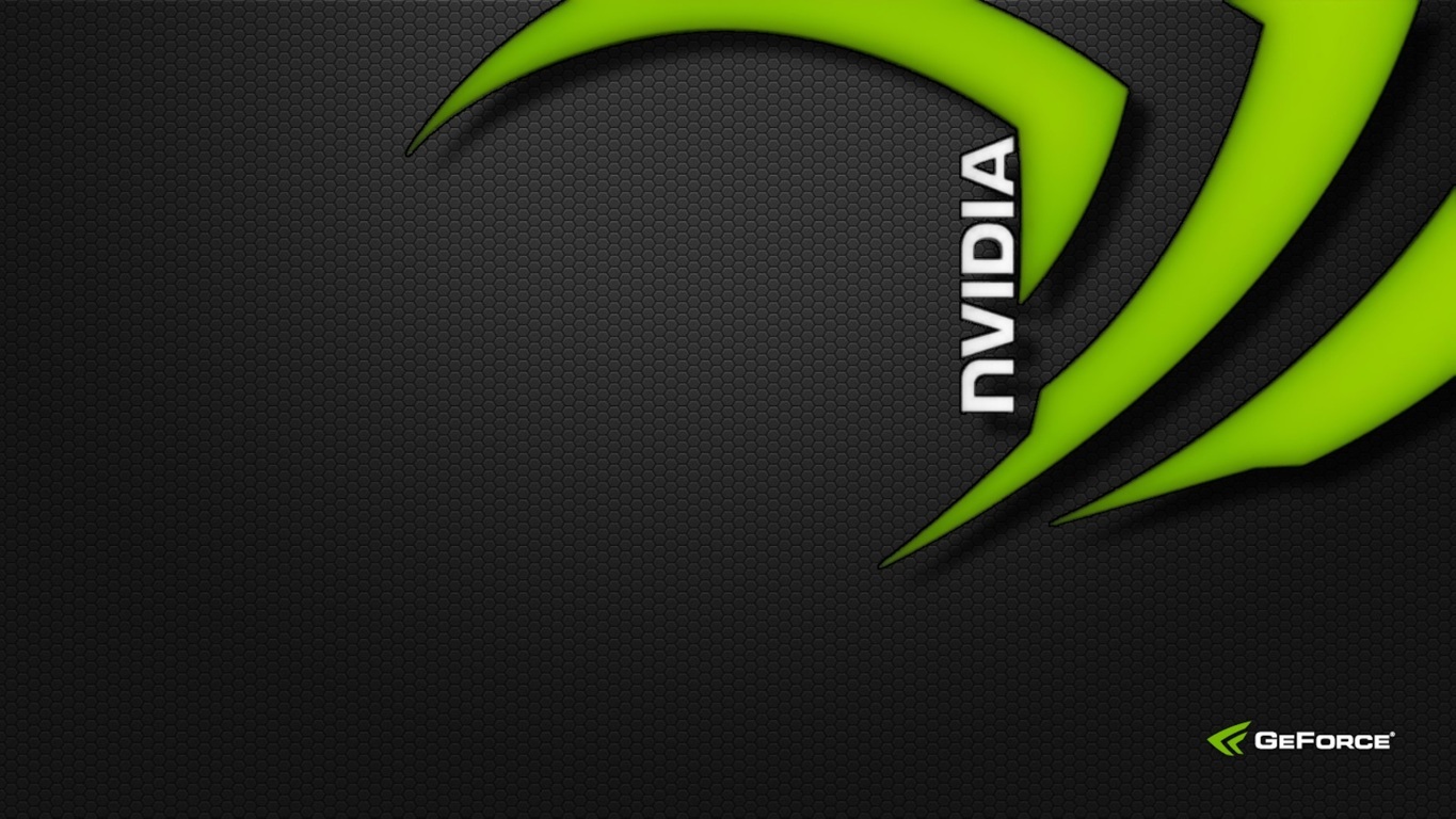 Logo Nvidia GeForce verde nero, 1365x768 720p, PC
