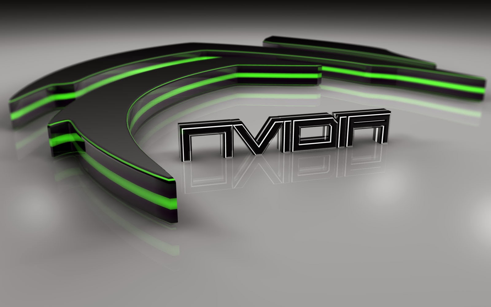 Logo Nvidia 3D verde nero, 1600x1000 HD, Desktop